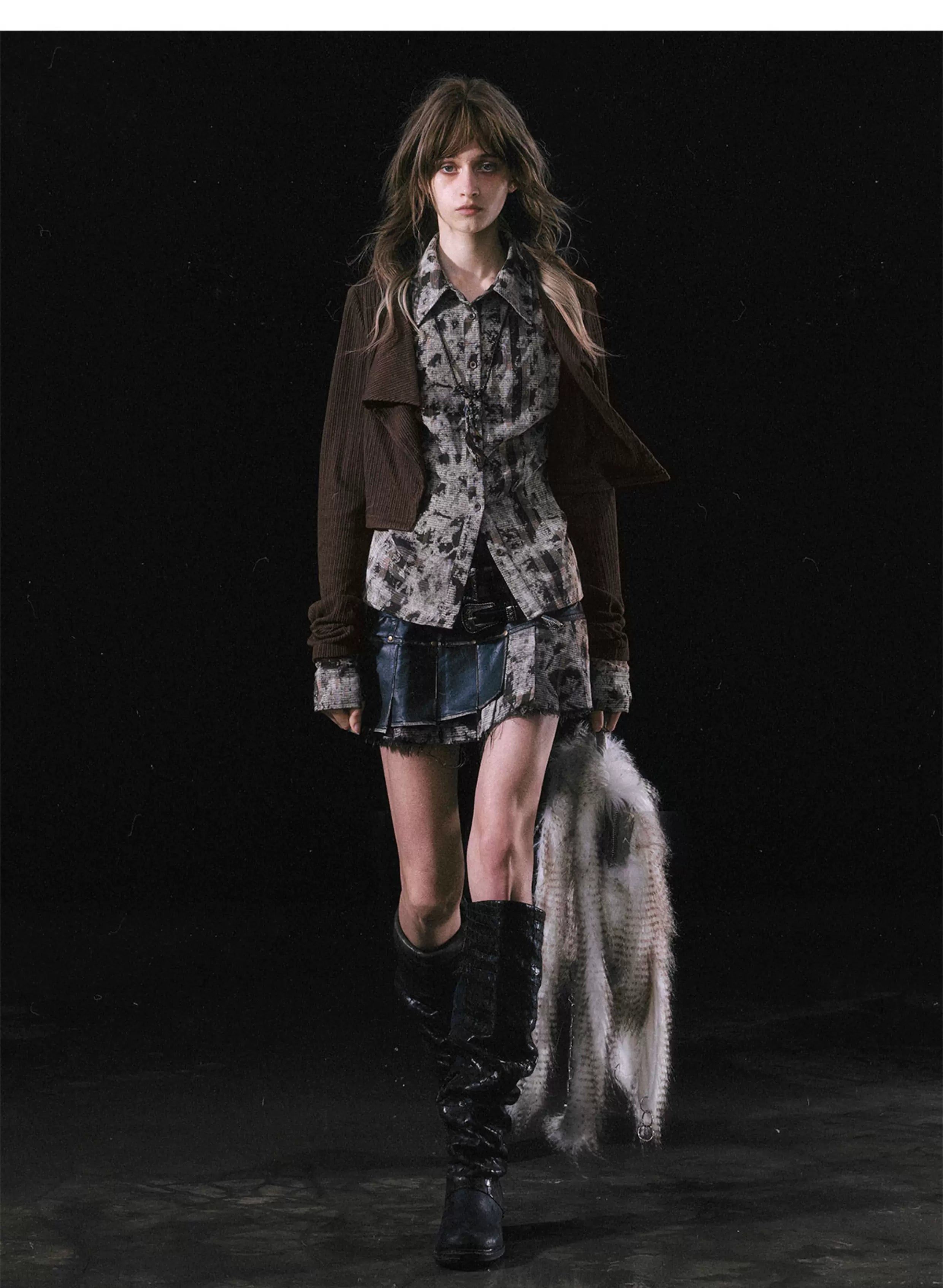 Faux Layered Patchwork Shirt
