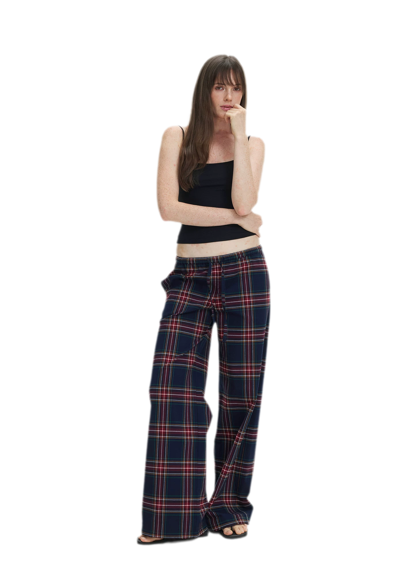 Vintage Plaid Low-Rise Bottoms