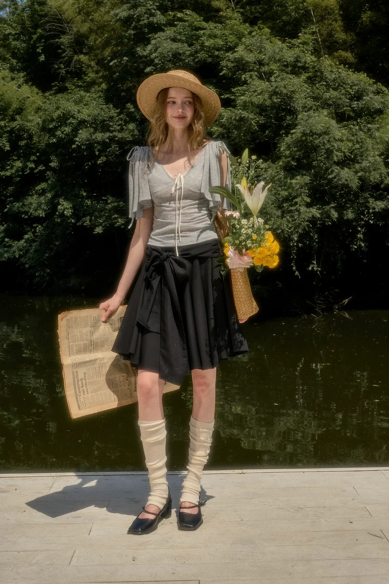 Lyocell Feather Cape Tee