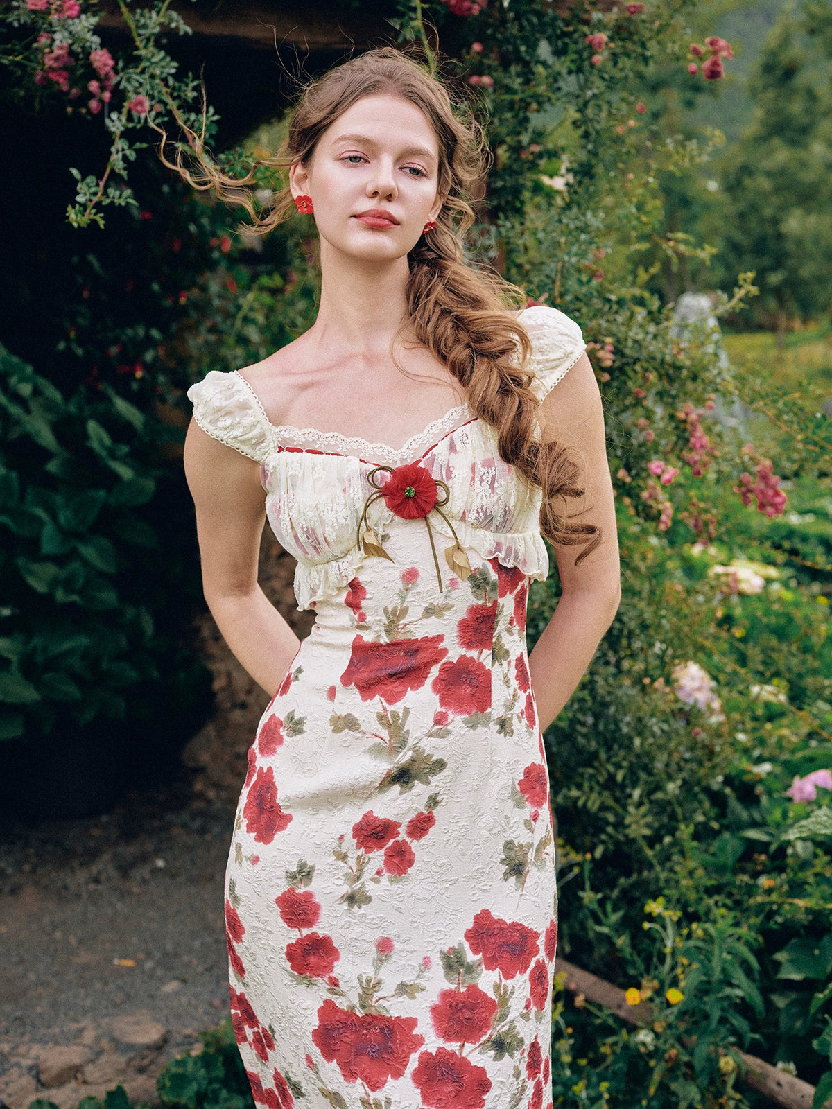 Jacquard Floral Dress Set