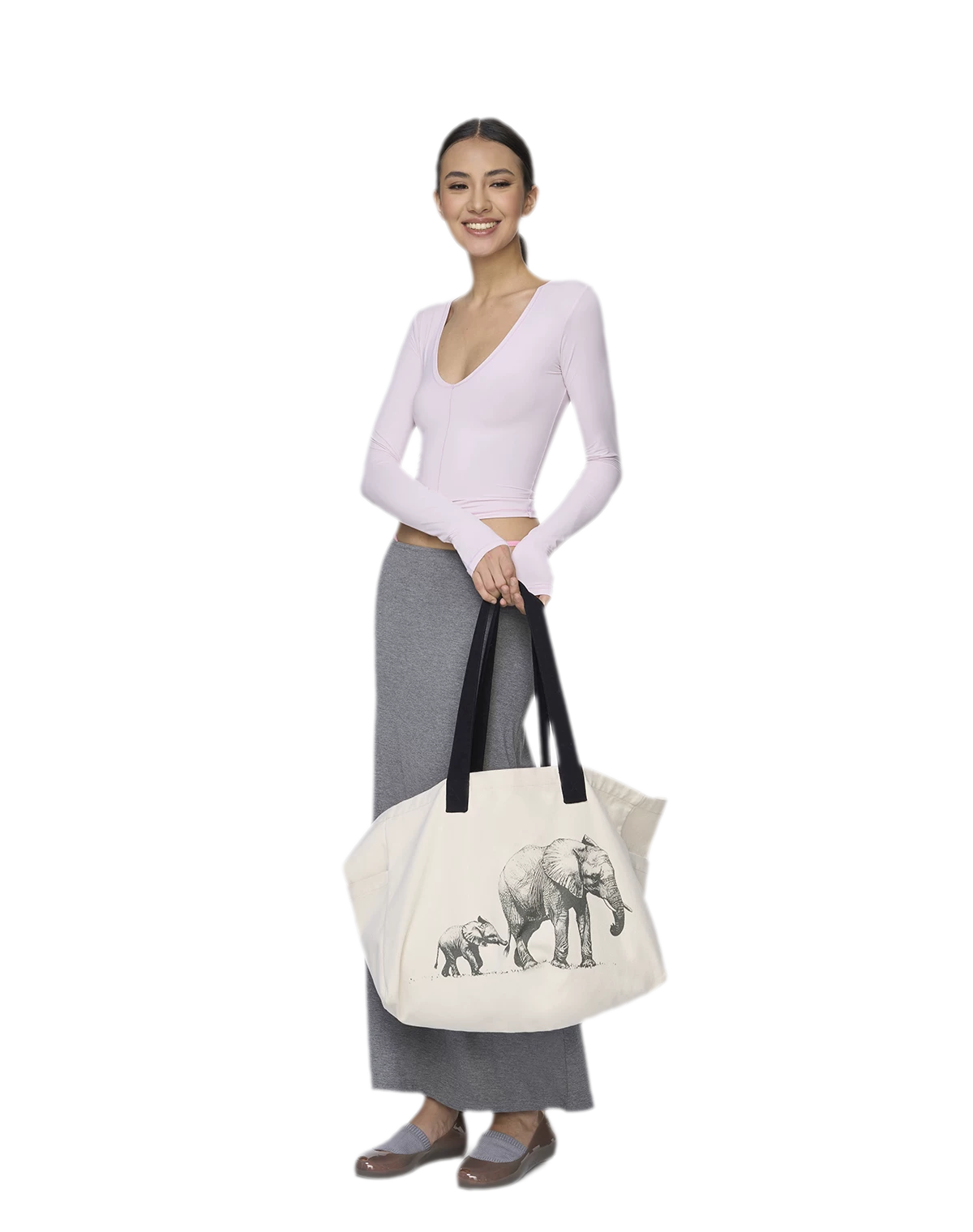 Canvas Elephant Tote Bag