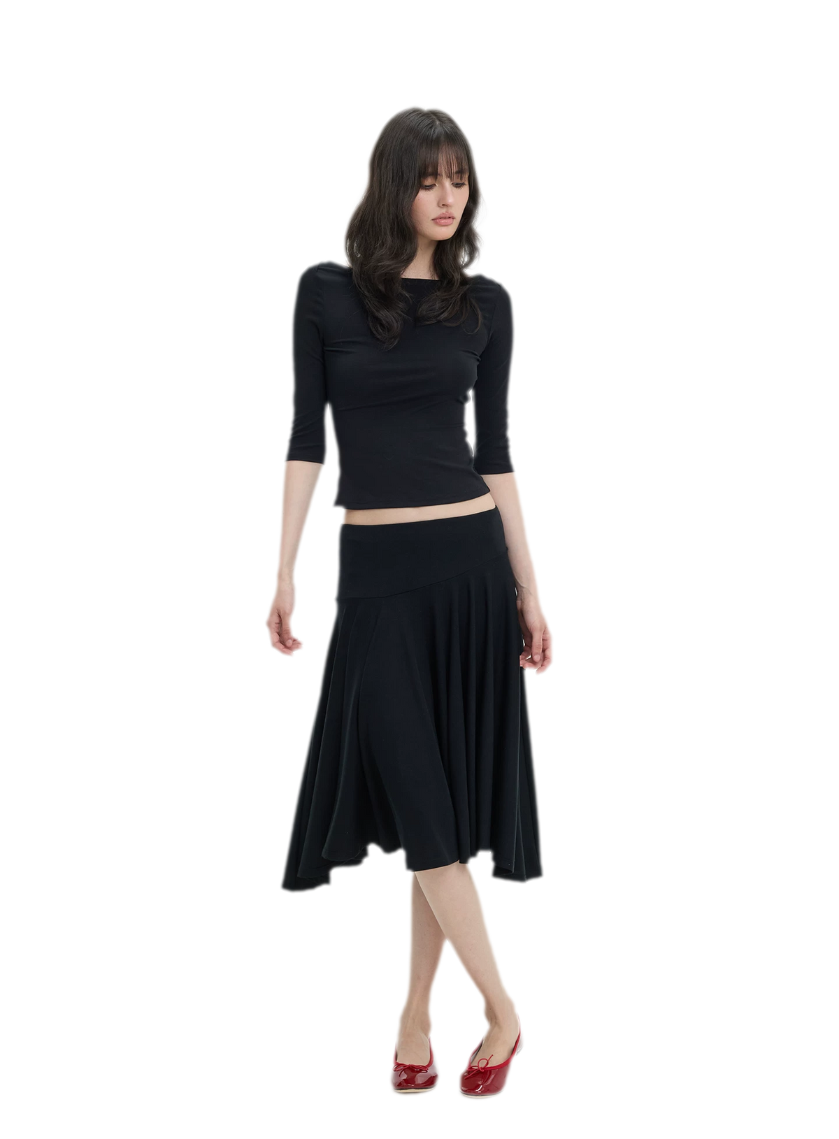 Lyocell Boat Neck Knit Top