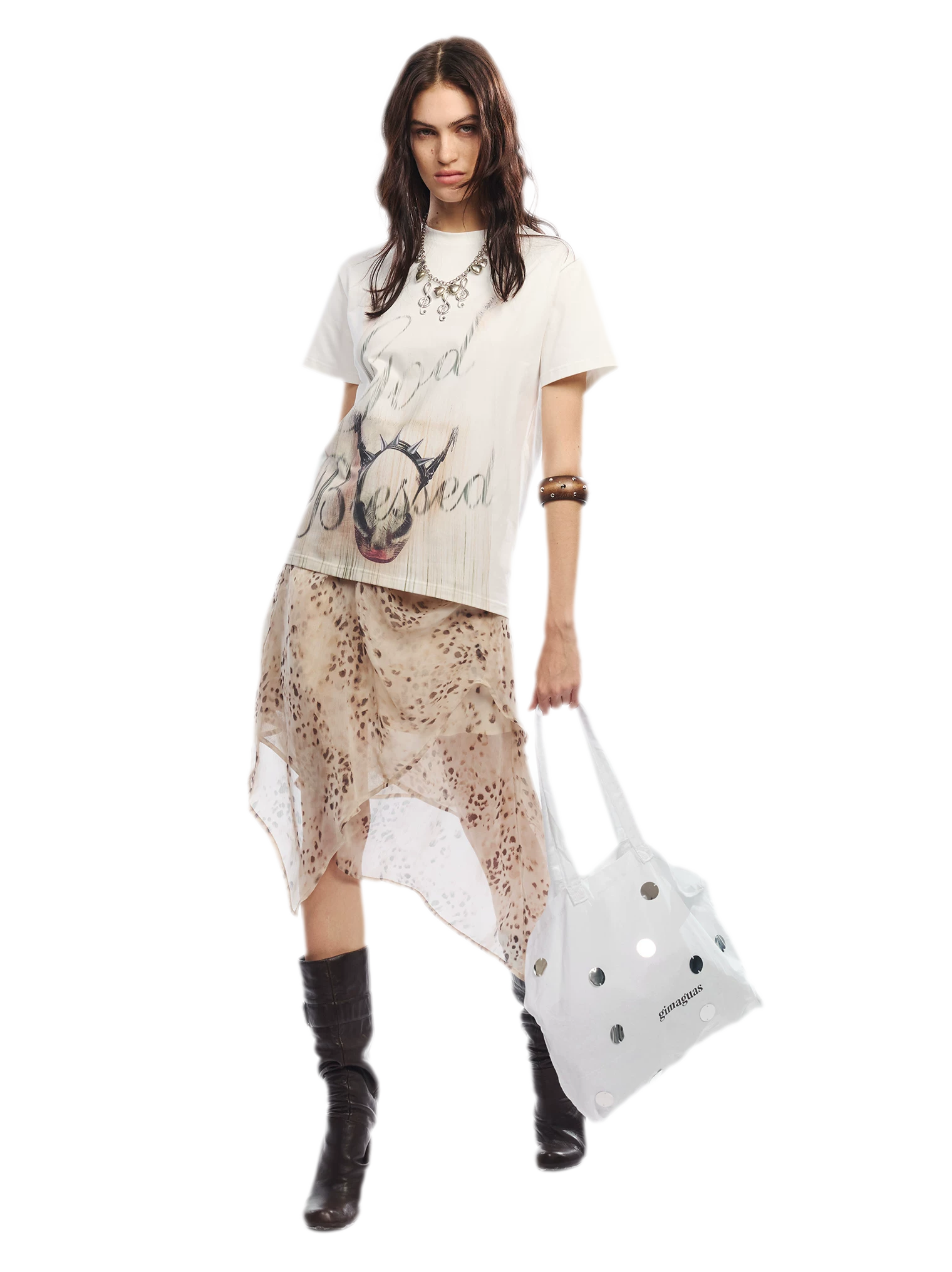 Leopard Mesh Skirt
