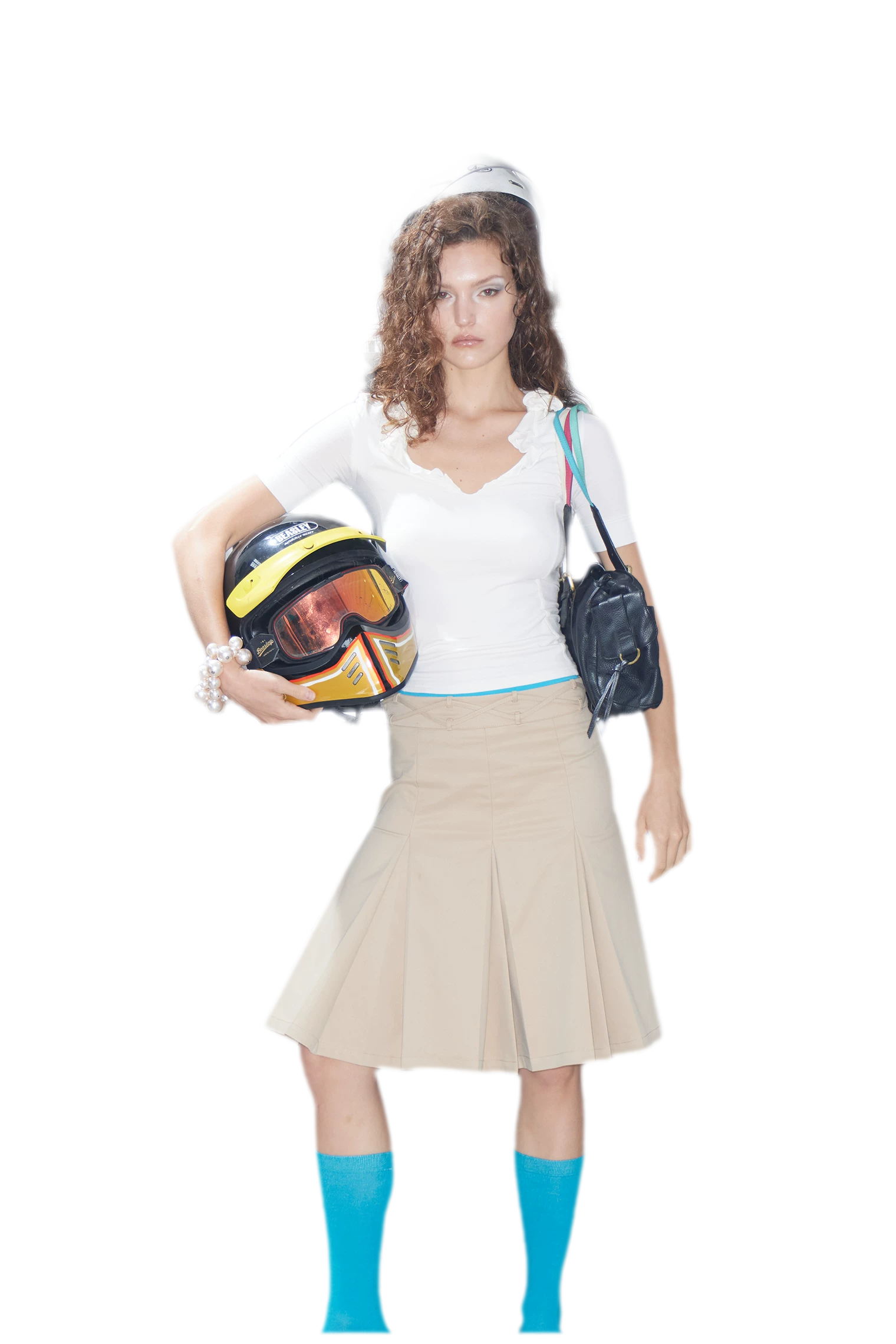 Low Waist Pleated A-Line Skirt