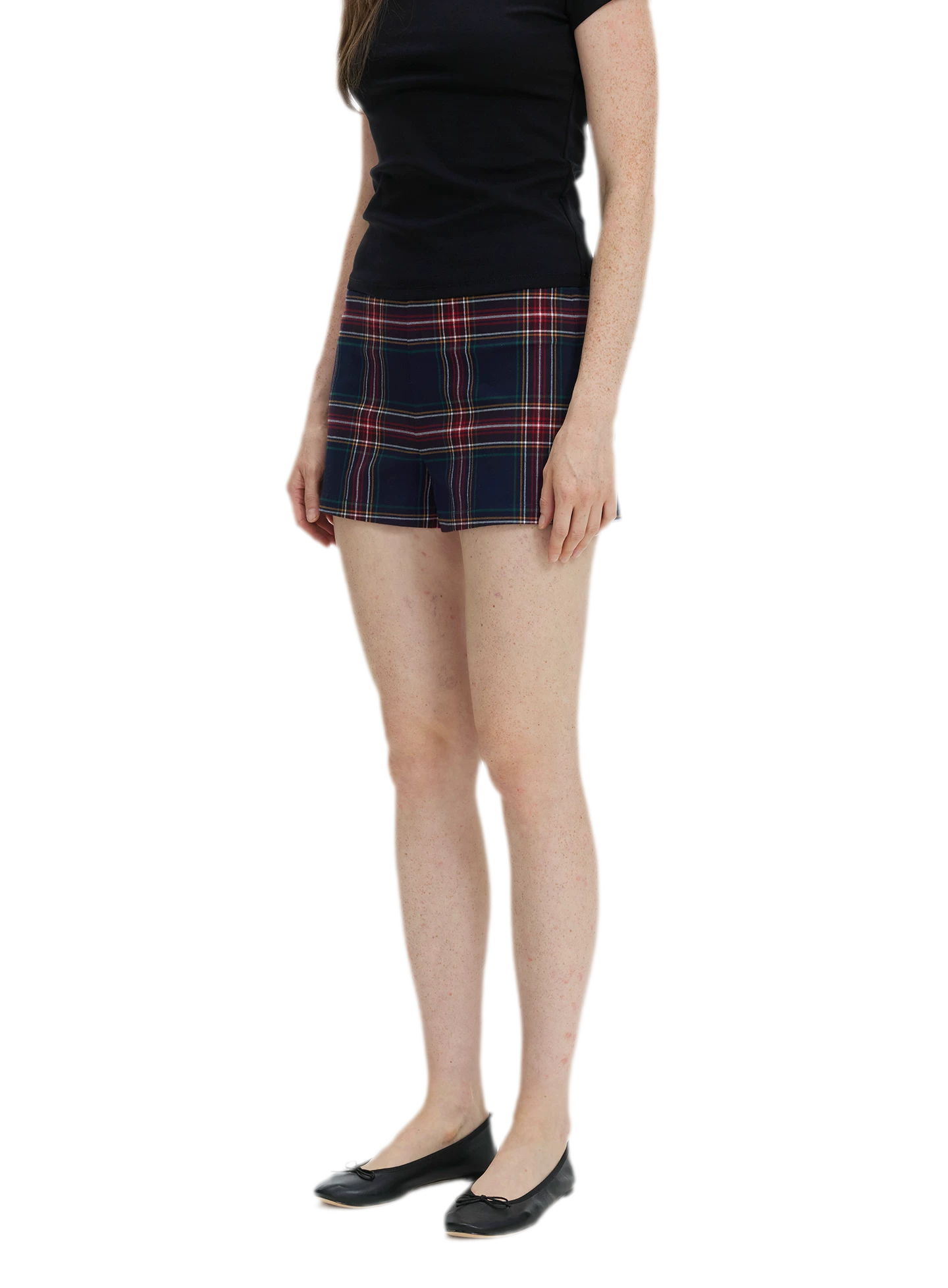 Vintage Plaid Low-Rise Bottoms