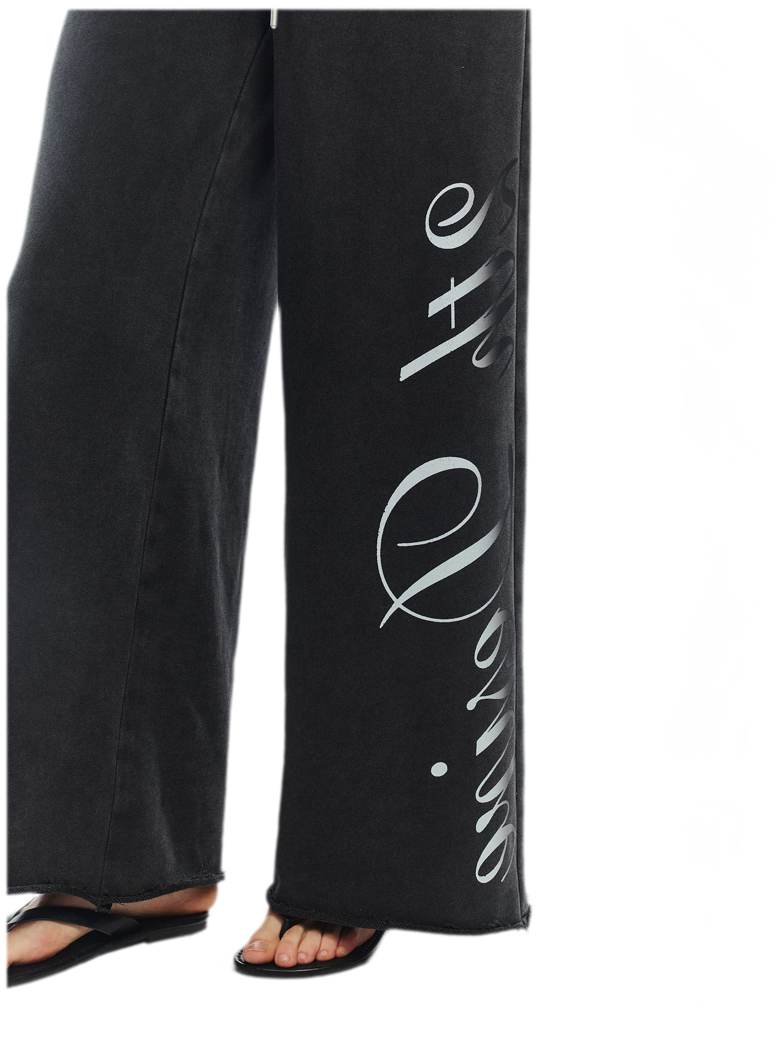 Vintage Letter Print Wide-Leg Pants