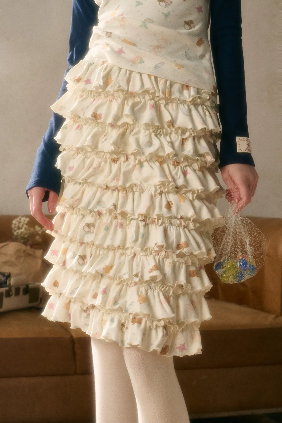 Printed Layered Cake Skirt