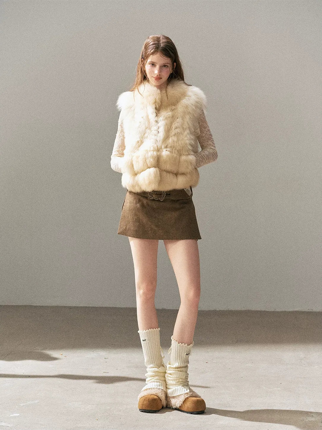 Fox Fur Stand-Collar Vest
