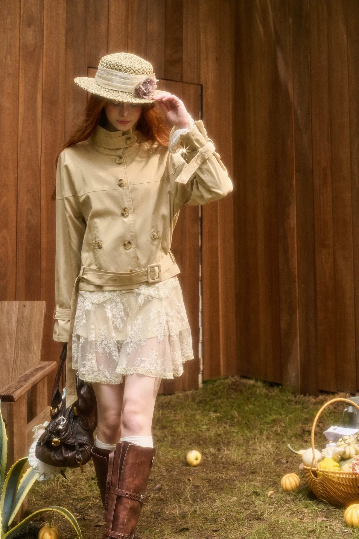 Embossed Lace Cinched Waist Dress