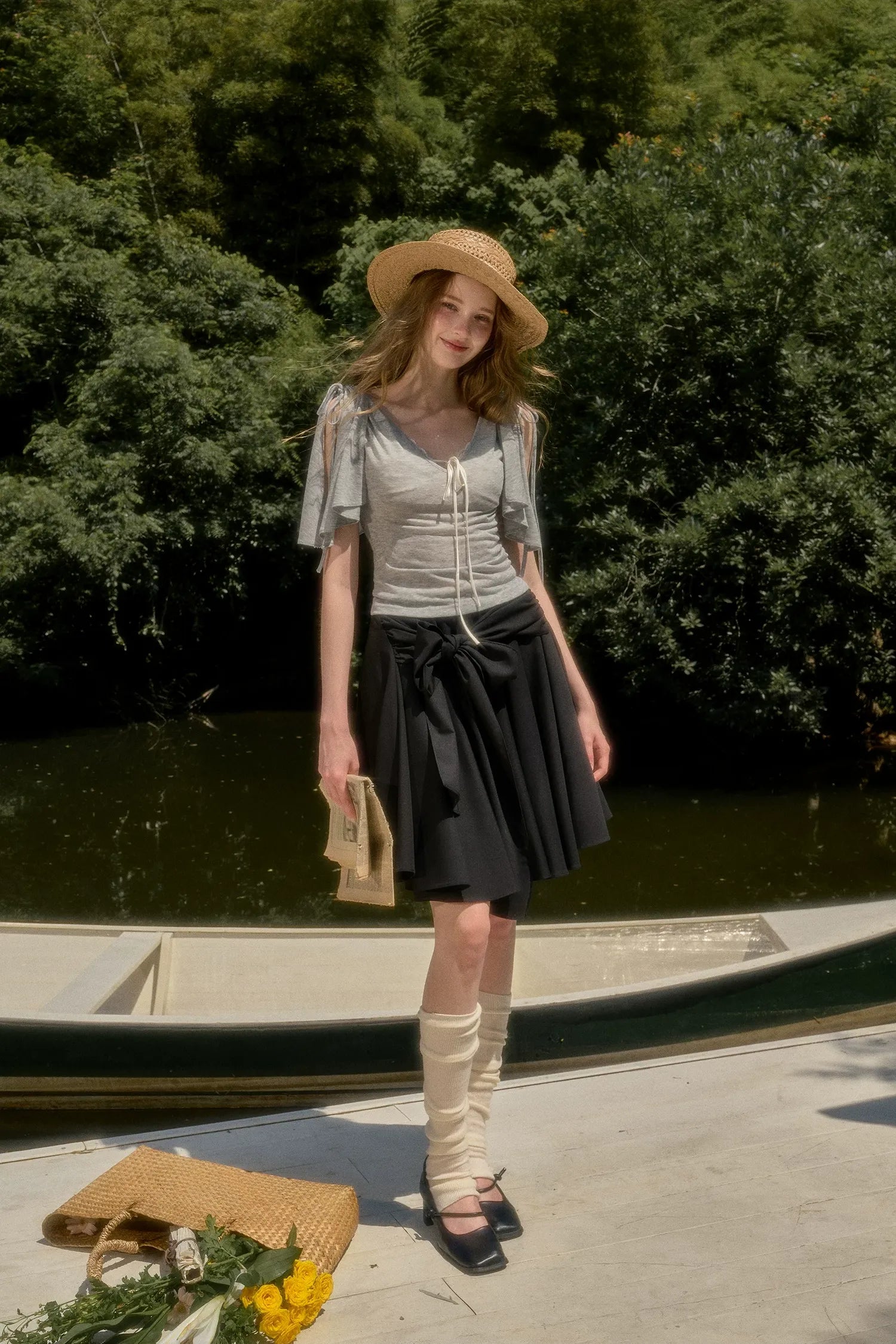 Lyocell Feather Cape Tee