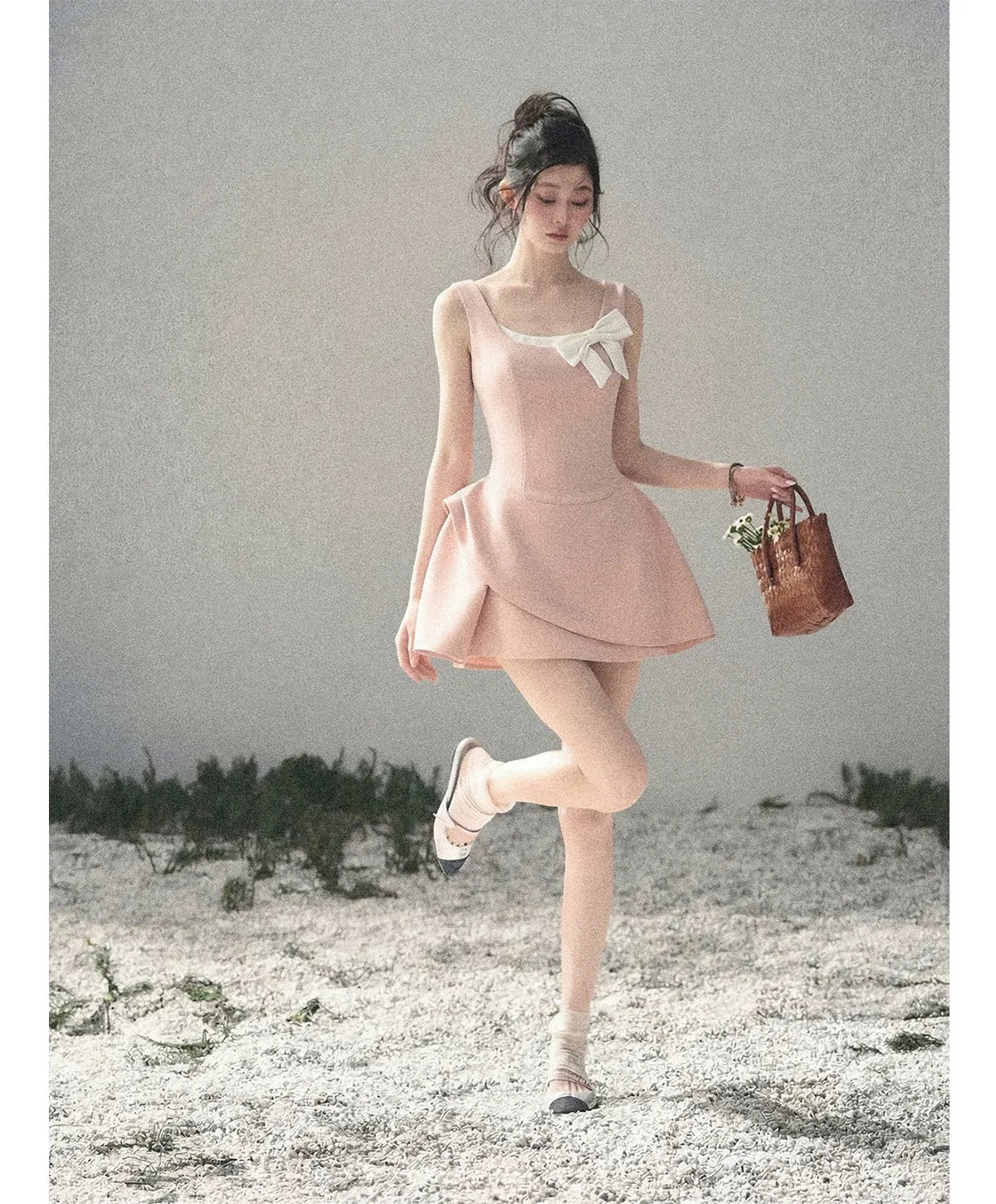 Sleek Bowknot Mini Dress