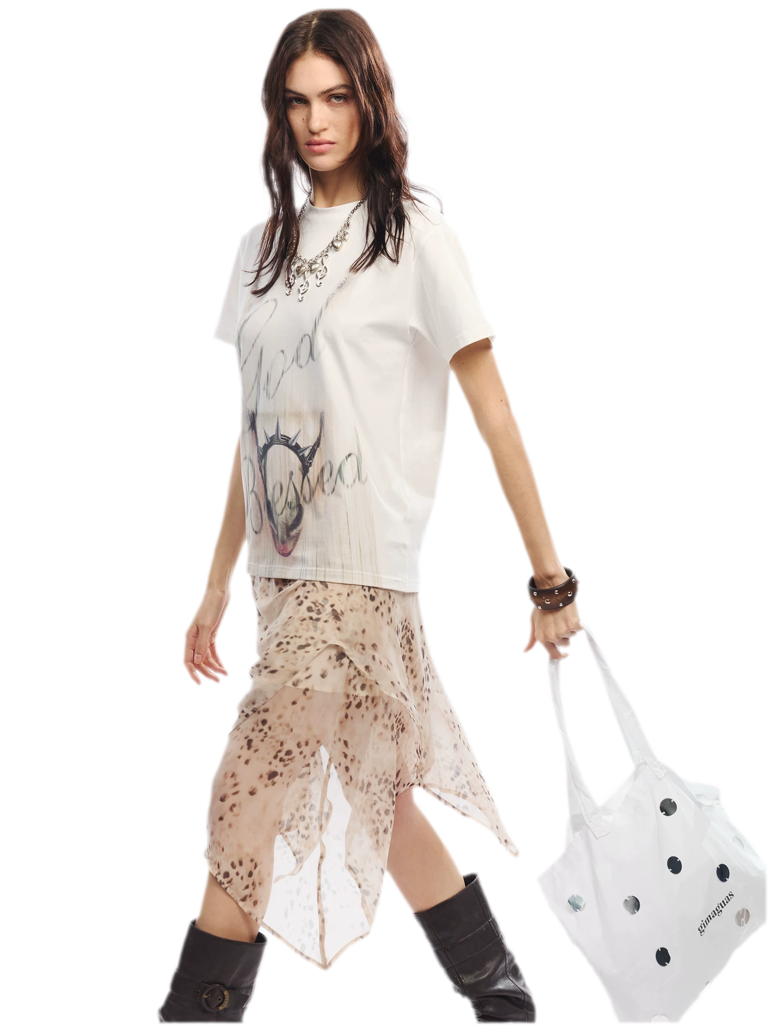 Leopard Mesh Skirt
