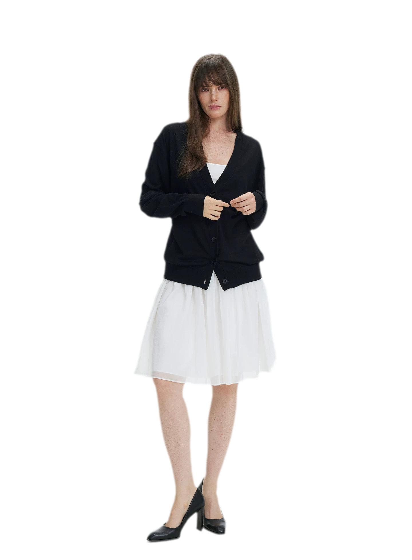 Pleated Chiffon Midi Skirt