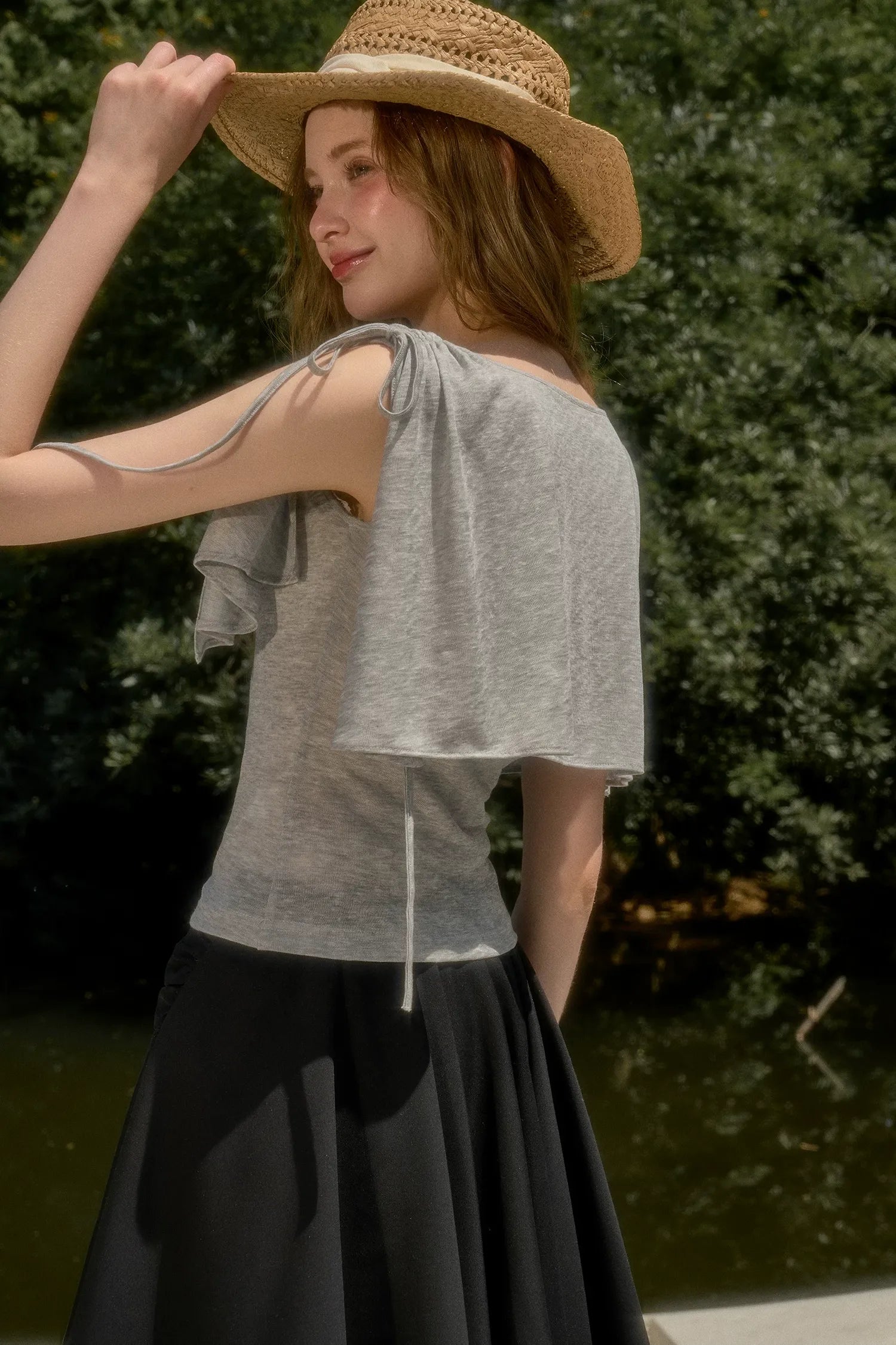 Lyocell Feather Cape Tee