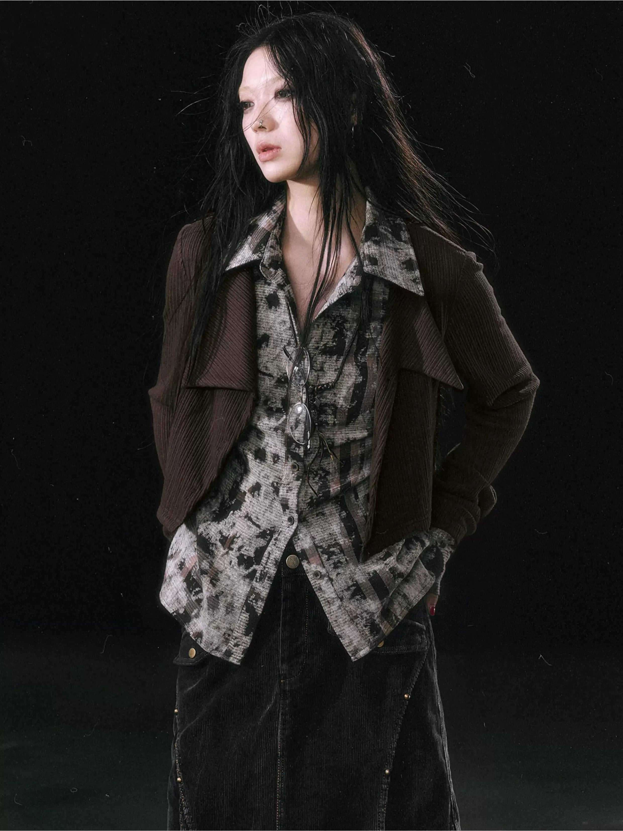 Faux Layered Patchwork Shirt
