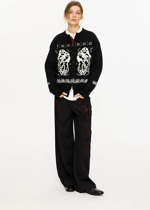 Fair Isle Relaxed Cardigan Sweater