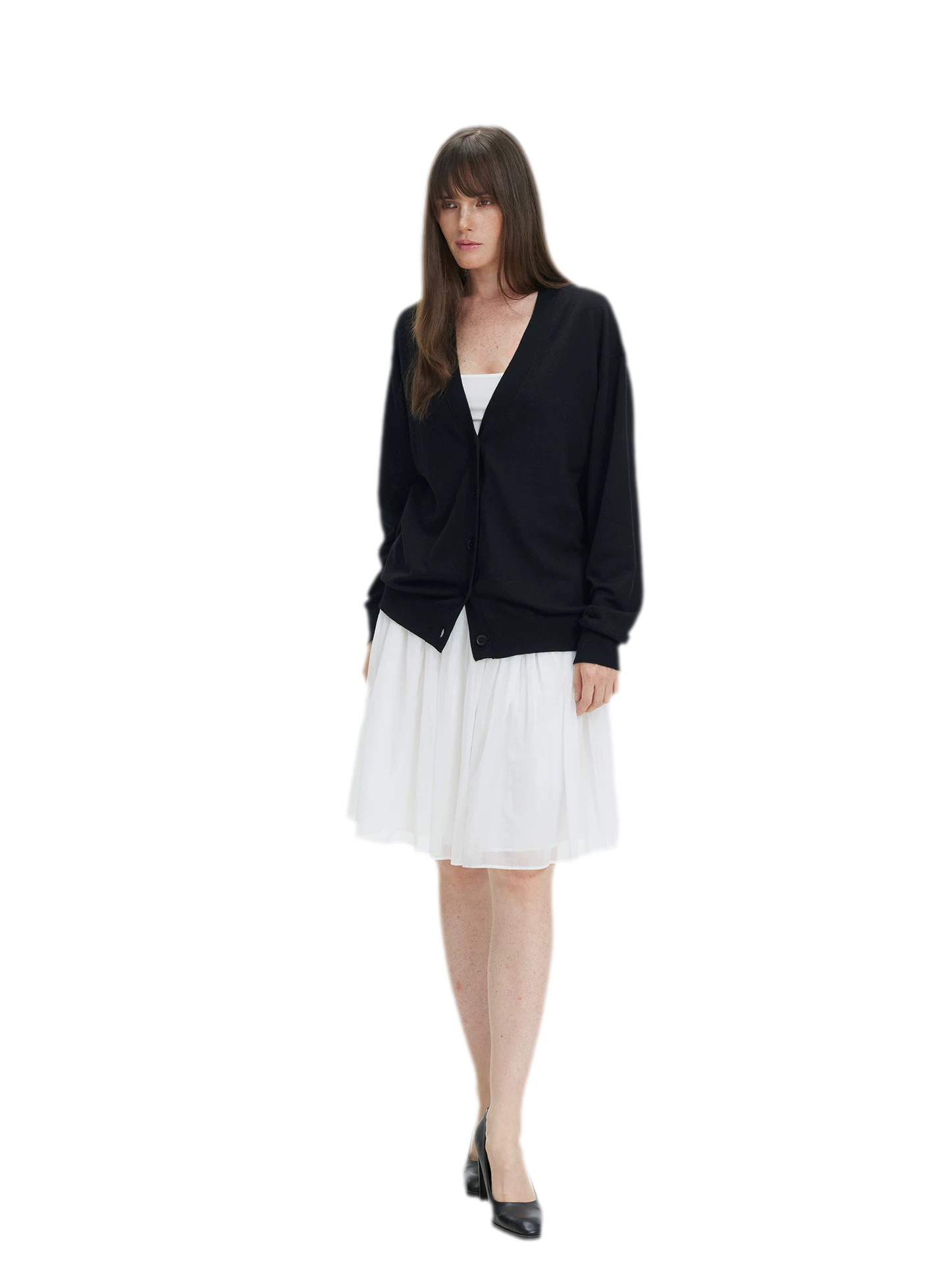 Pleated Chiffon Midi Skirt