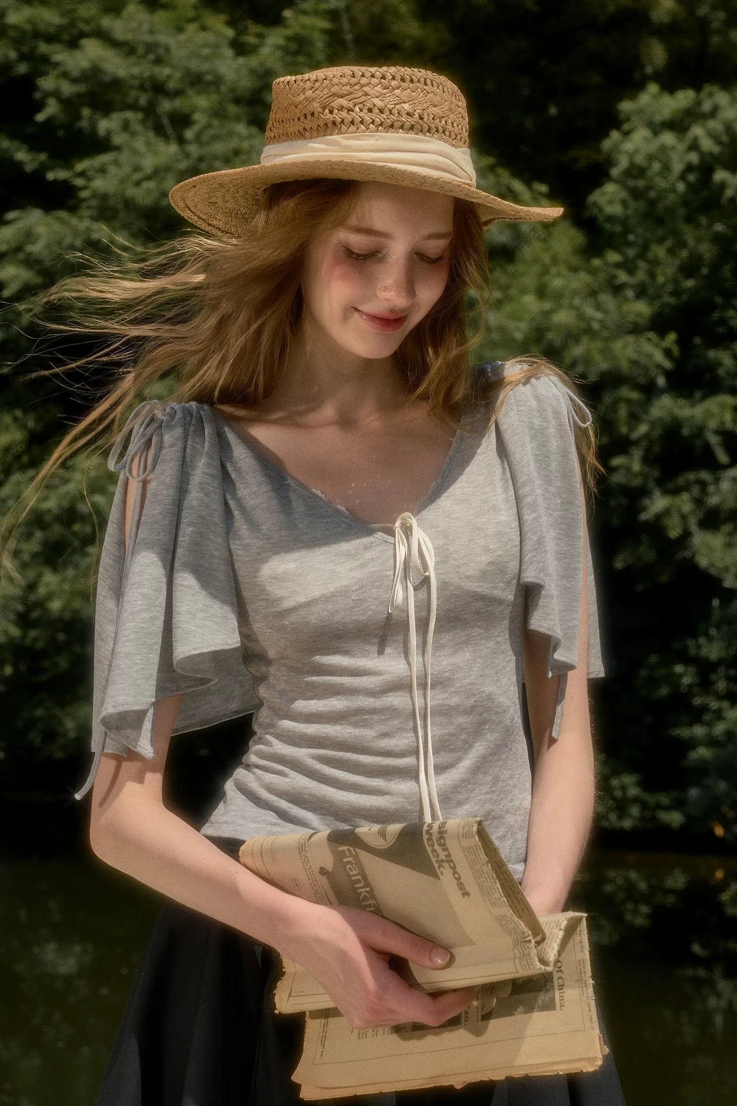 Lyocell Feather Cape Tee