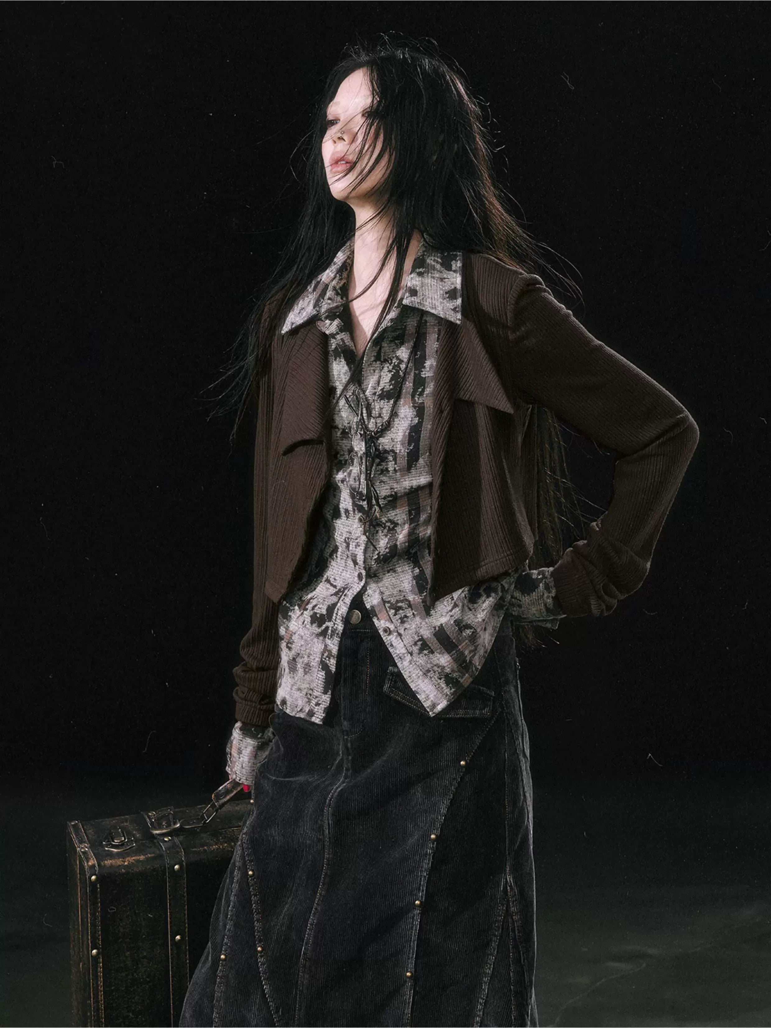 Faux Layered Patchwork Shirt