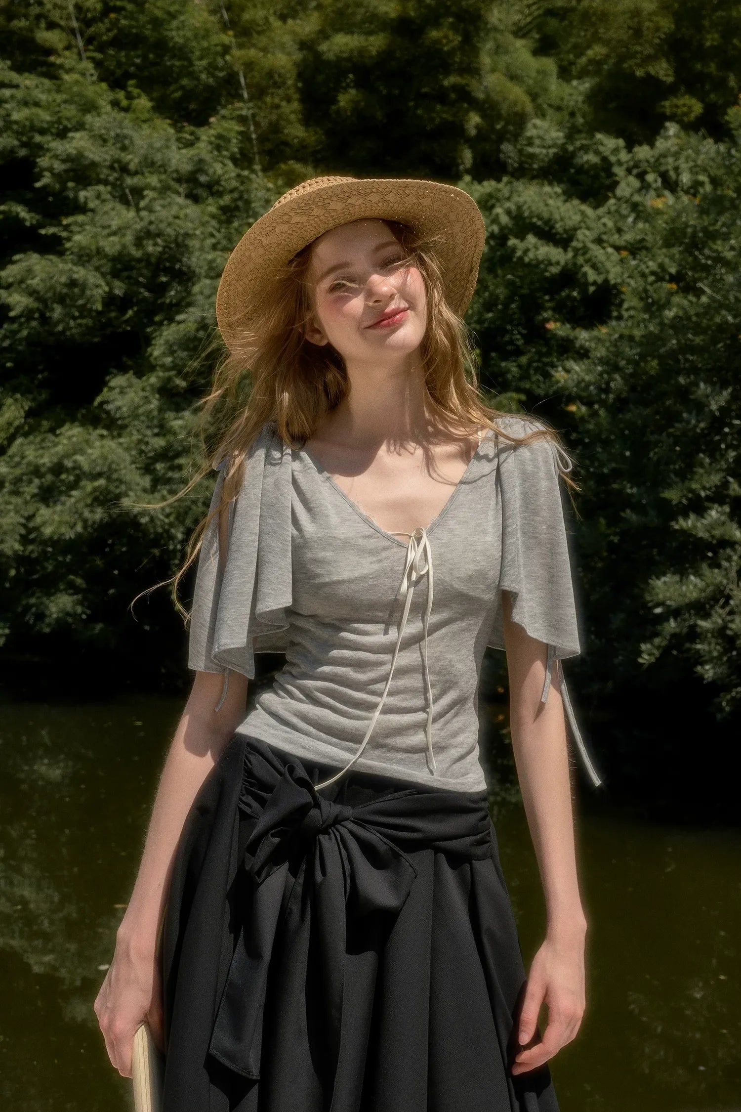 Lyocell Feather Cape Tee