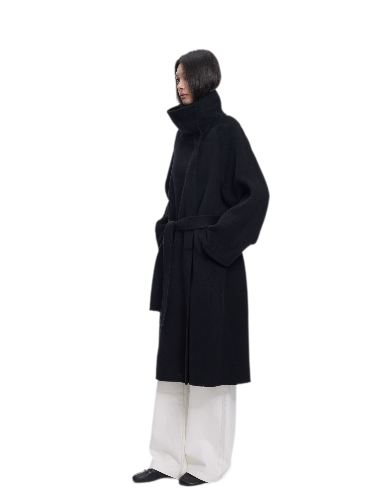 Double-Faced Wool Belted Coat