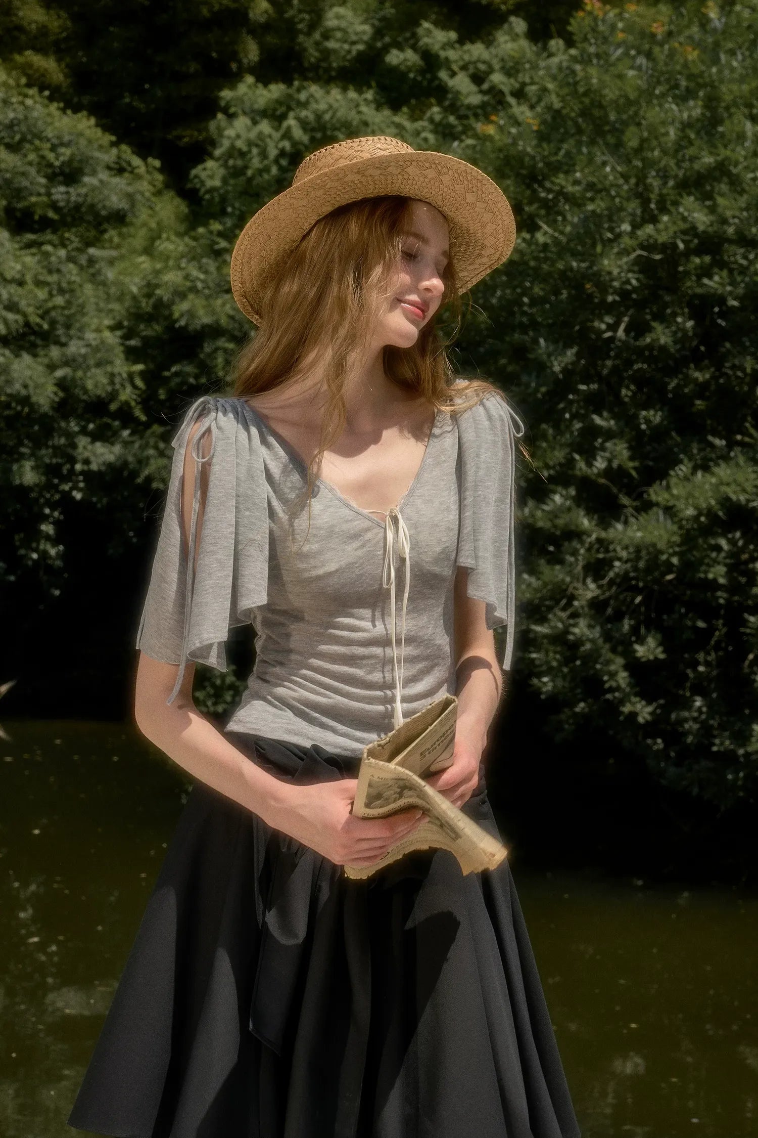 Lyocell Feather Cape Tee