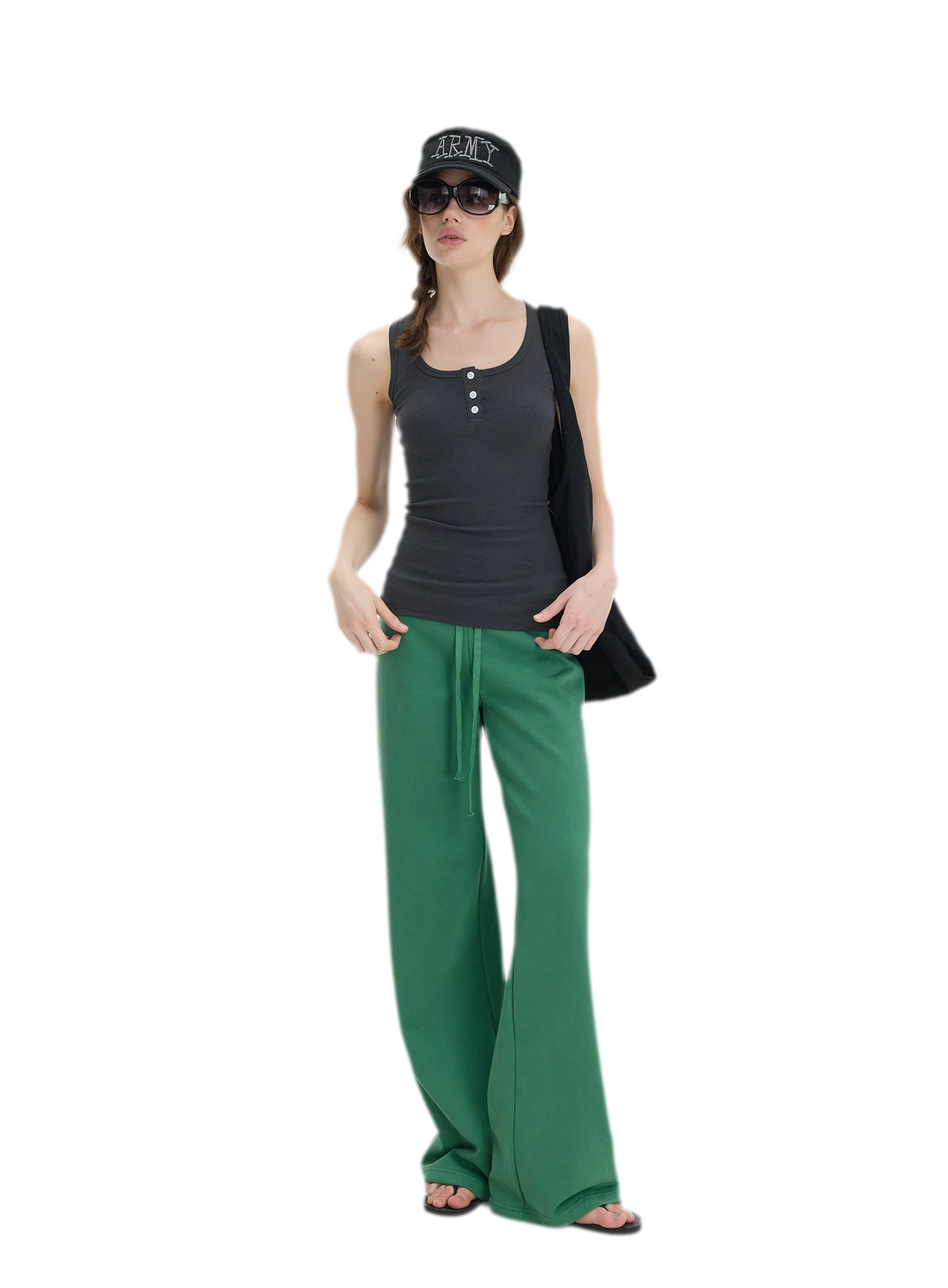 Ribbed Slim-Fit Henley Tank