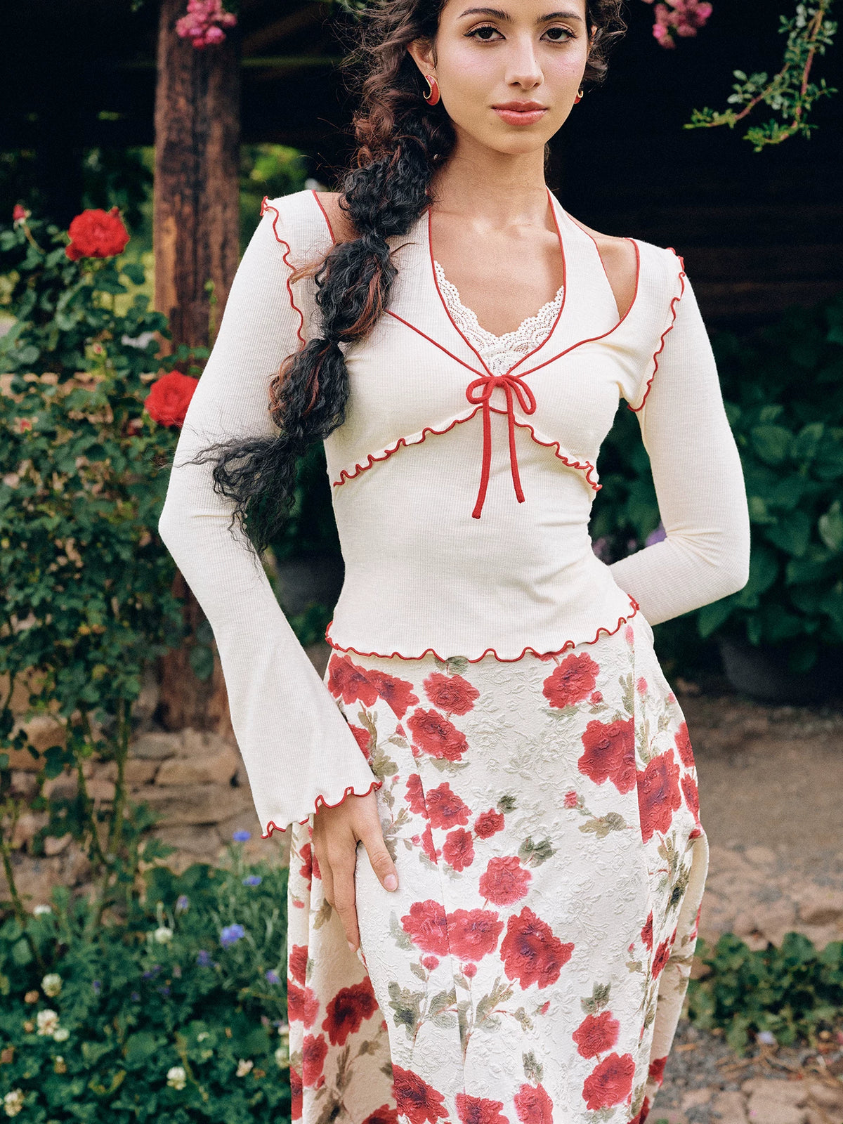 Jacquard Floral Dress Set