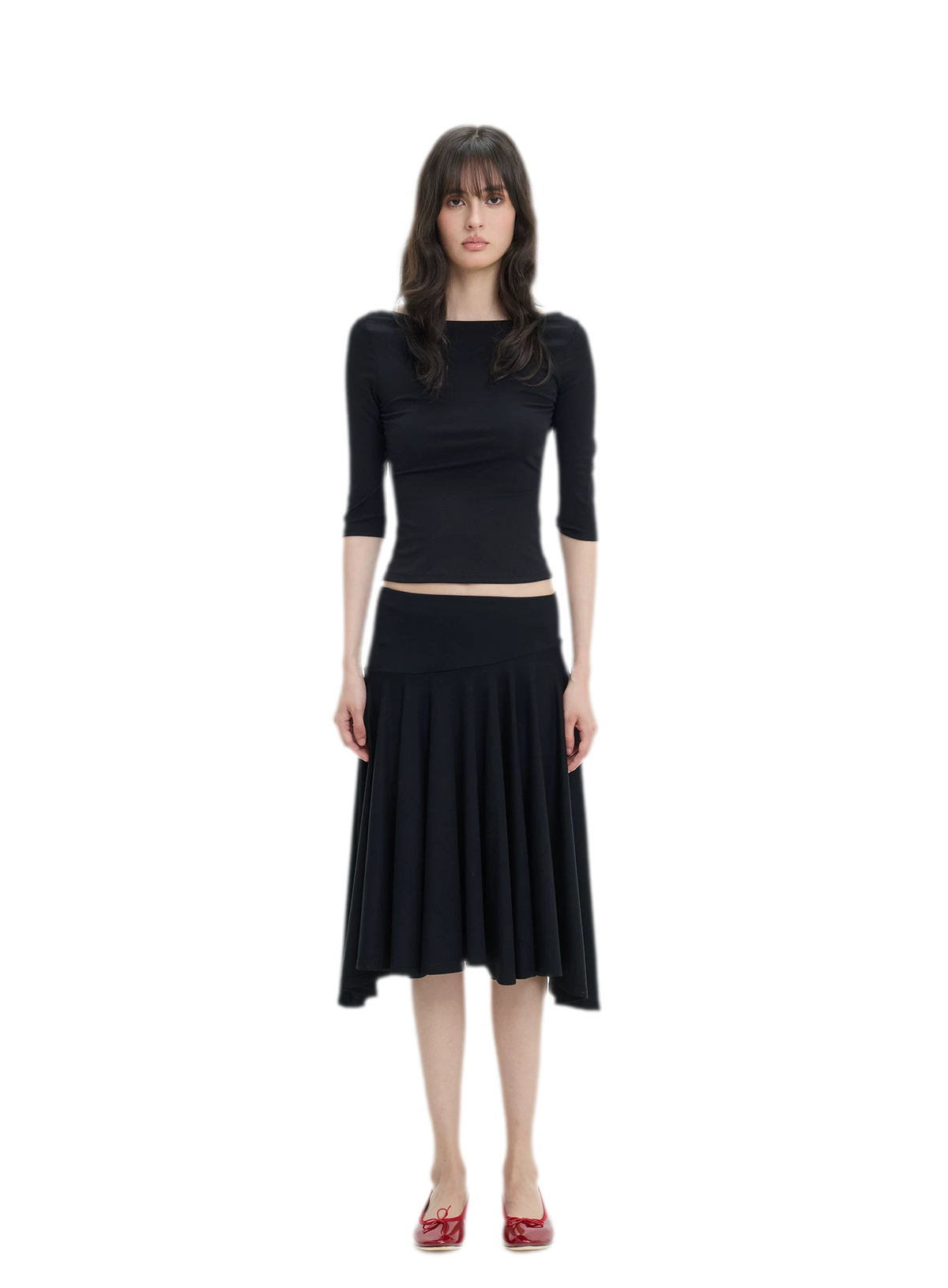 Lyocell Boat Neck Knit Top