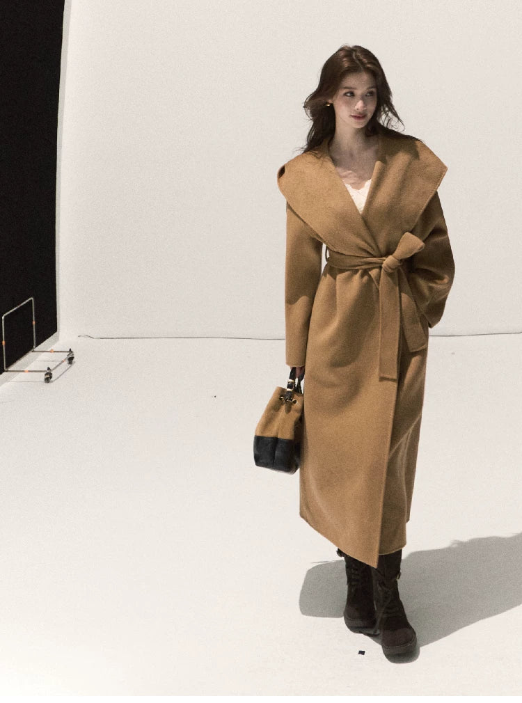 Double-Faced Wool Belted Coat