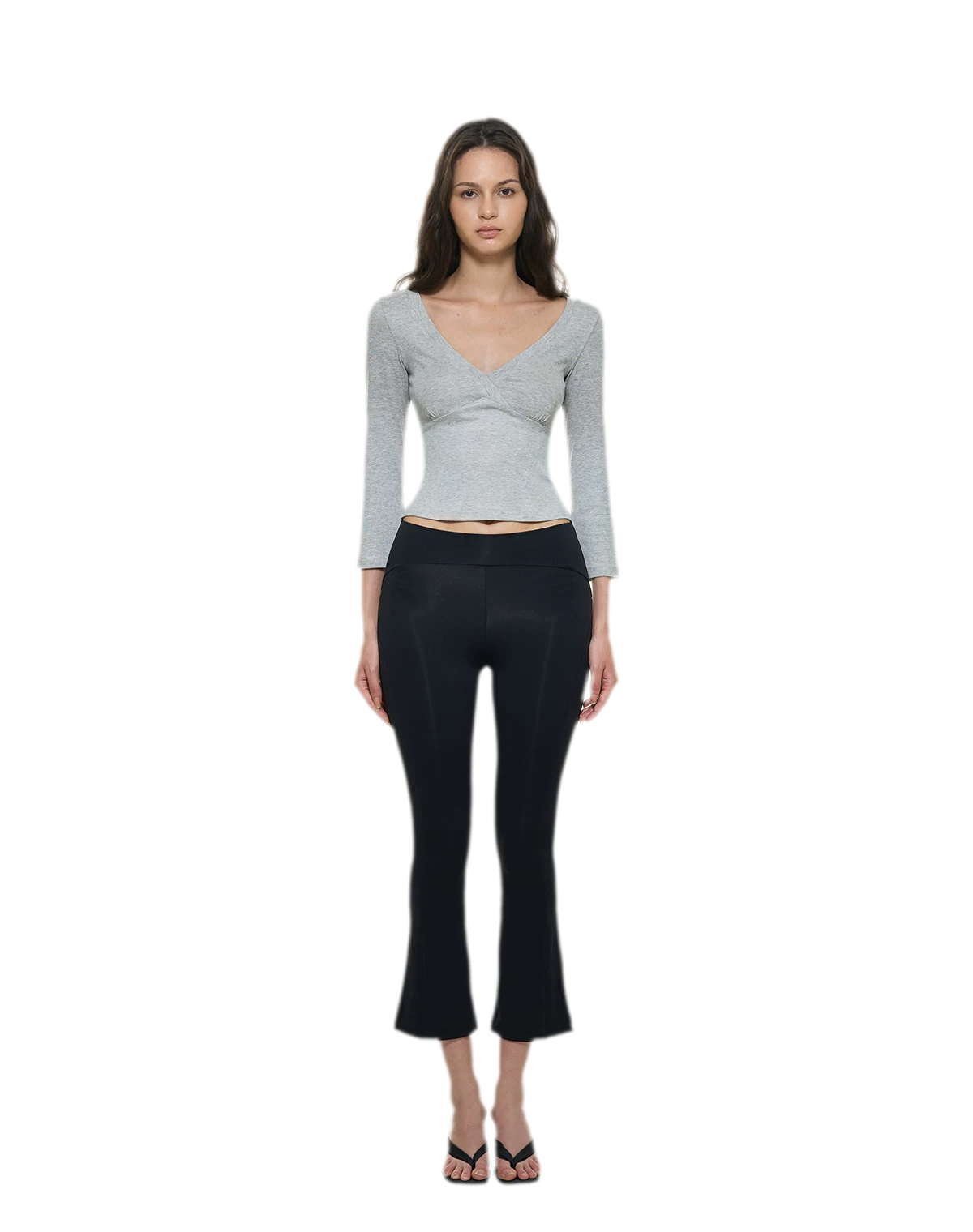 Crossfront Ribbed V-Neck Top