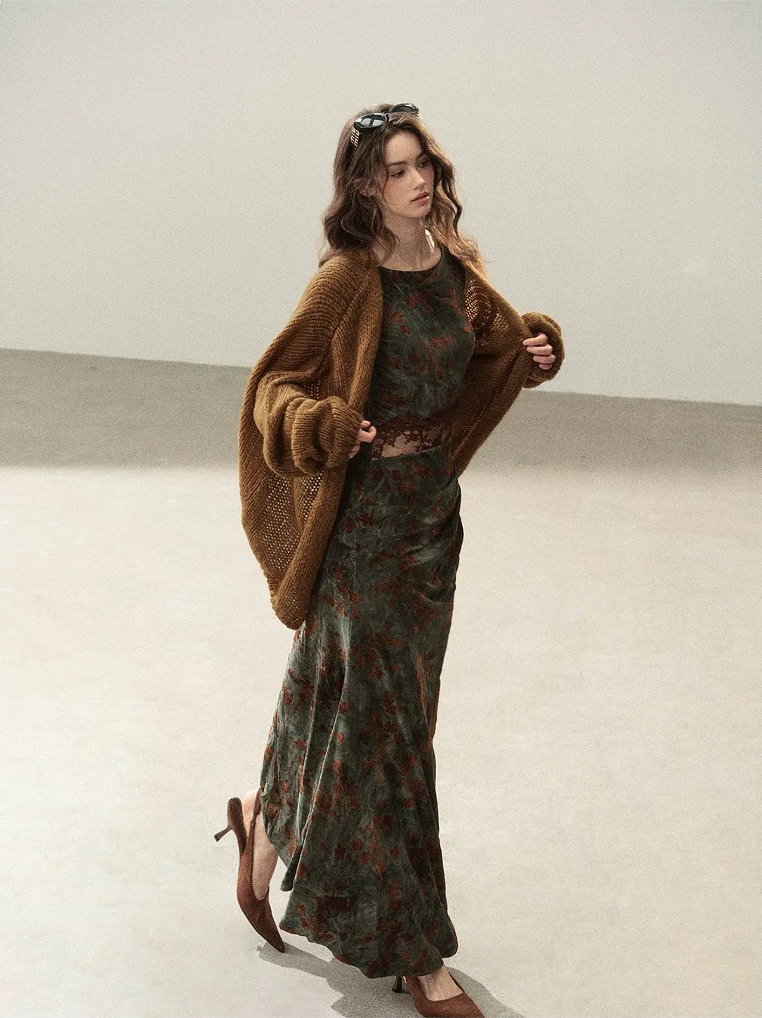 Cardigan aperto in maglia grossa