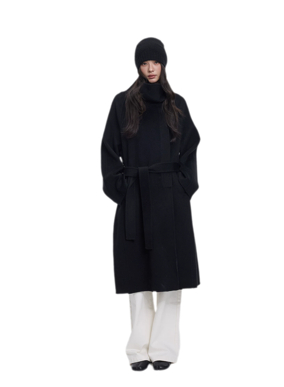 Double-Faced Wool Belted Coat