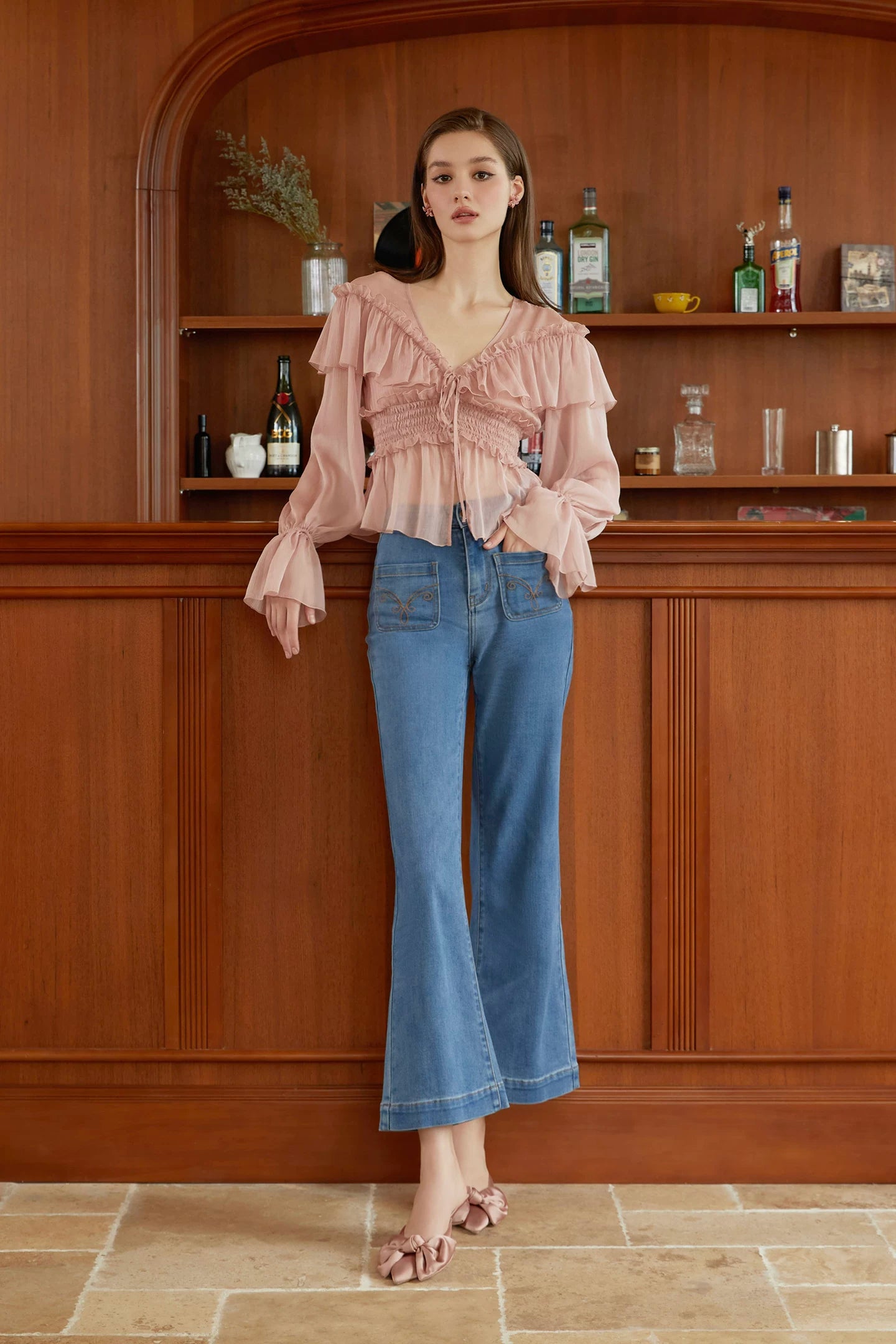 High-Waist Flared Jeans