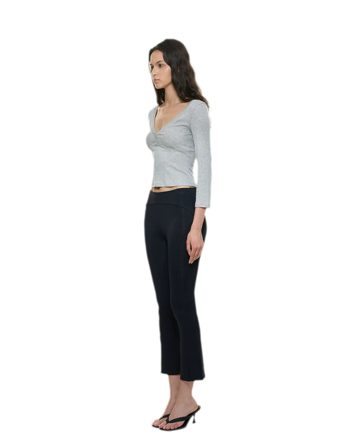 Crossfront Ribbed V-Neck Top