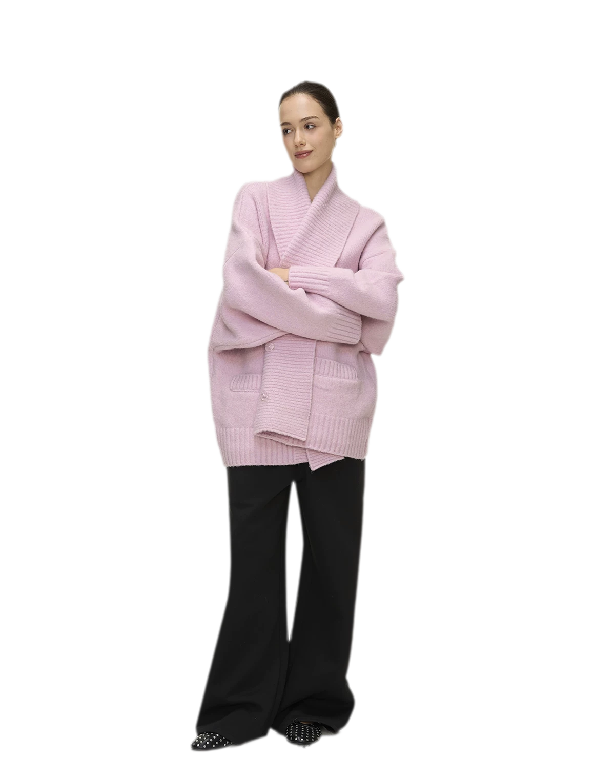 Dense Knit Shawl Cardigan