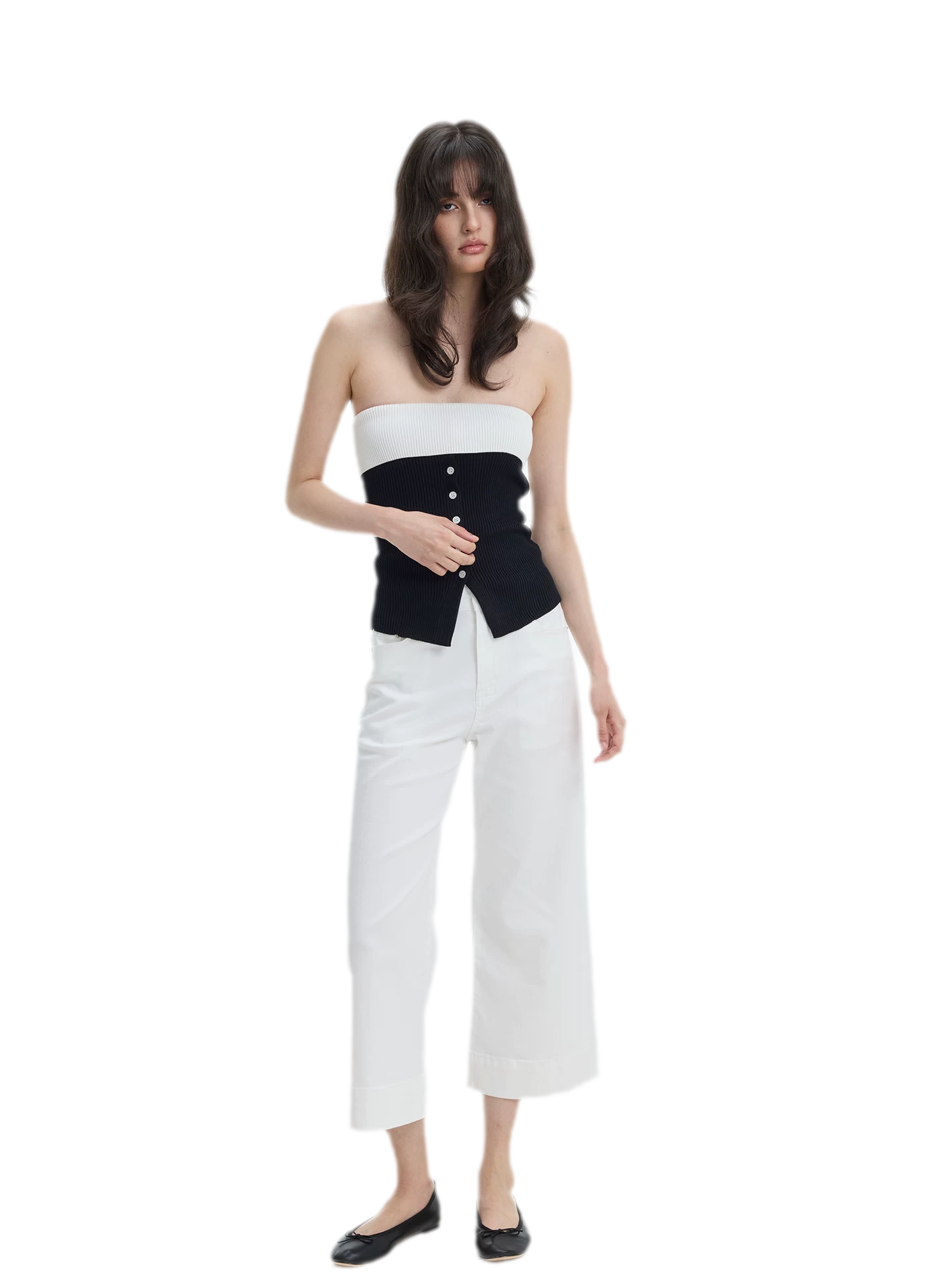 French Colorblock Bandeau Top