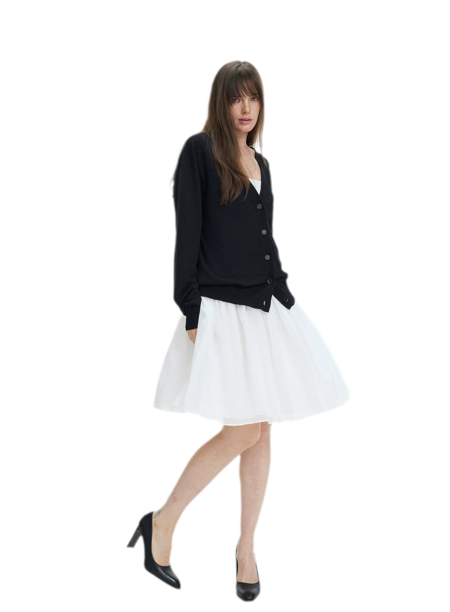 Pleated Chiffon Midi Skirt