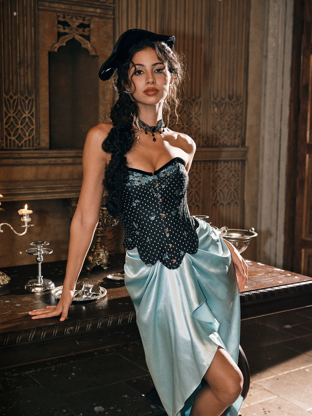 Jacquard Corset A-Line Dress