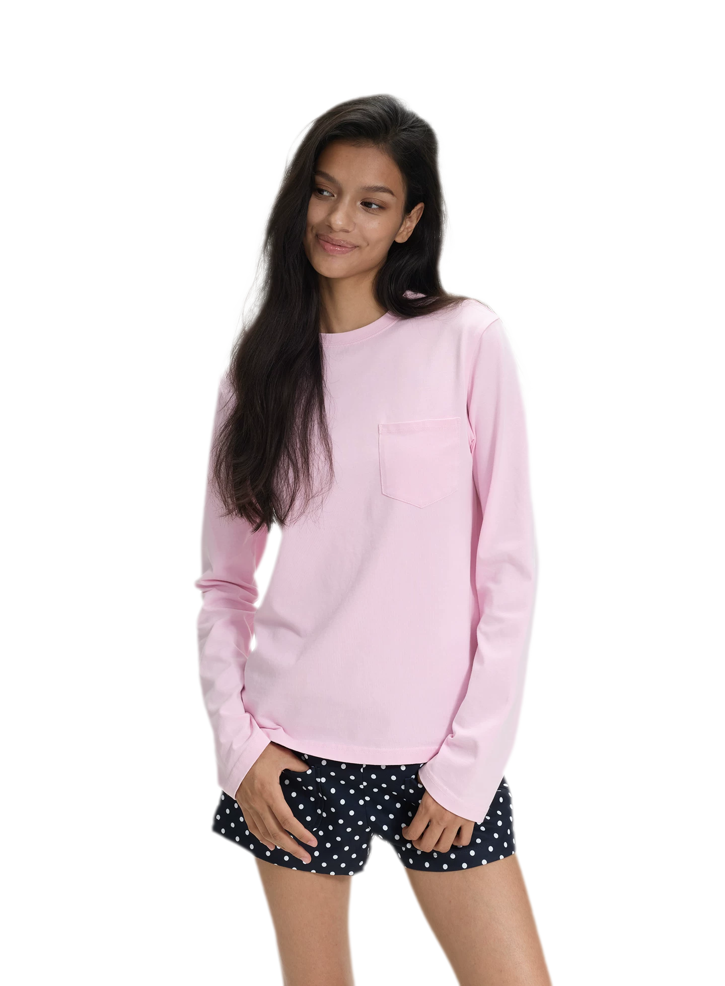 Pocket Detail Long-Sleeve T-Shirt