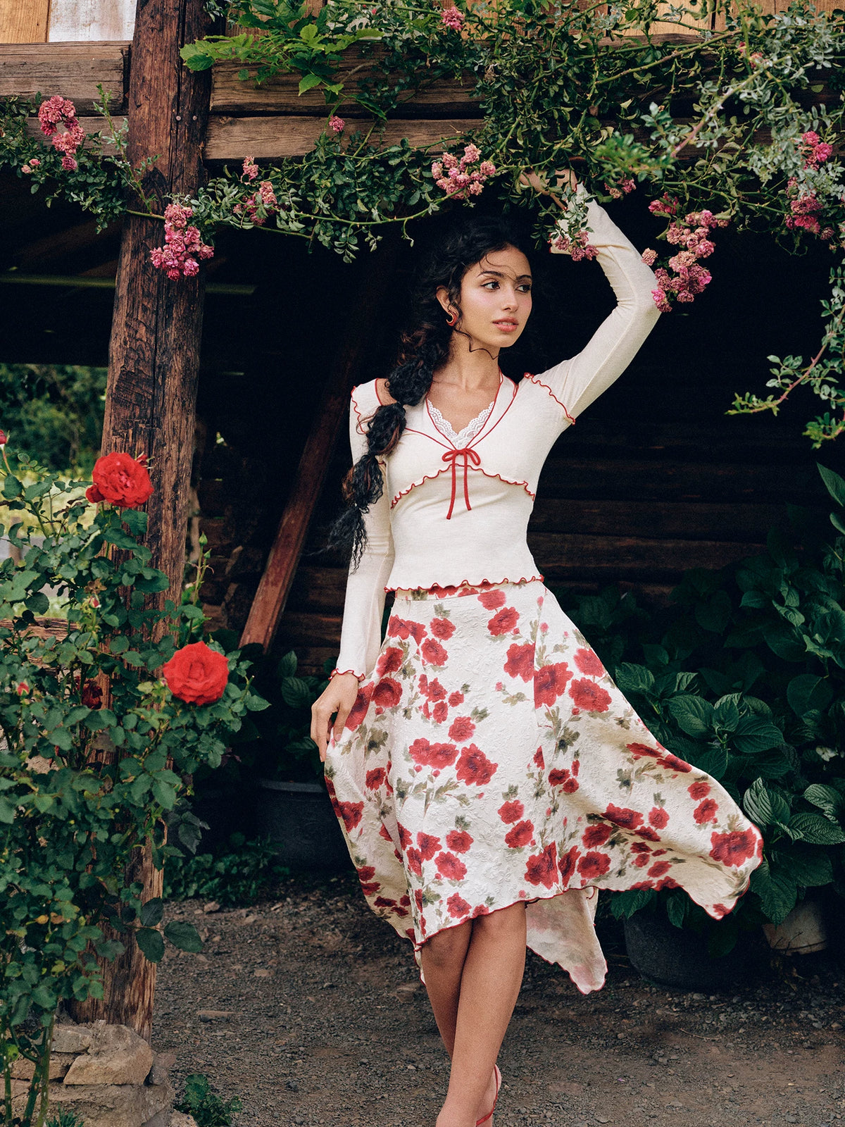 Jacquard Floral Dress Set