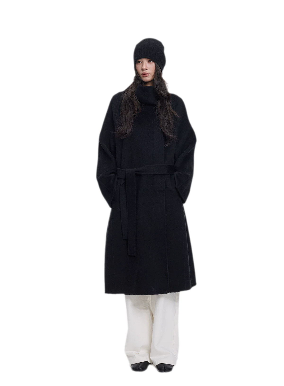 Double-Faced Wool Belted Coat