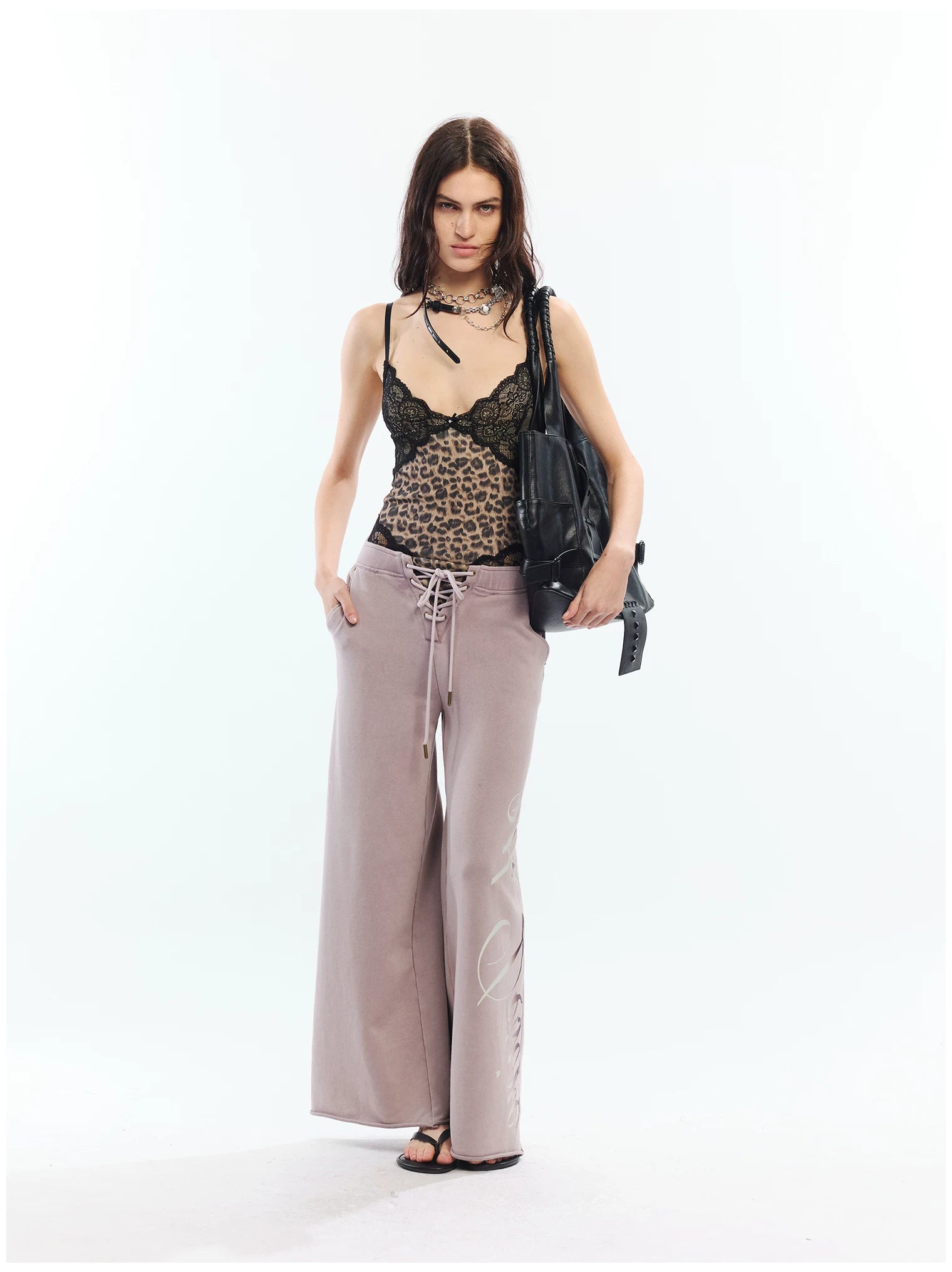 Vintage Rose Leopard Print Lace Camisole