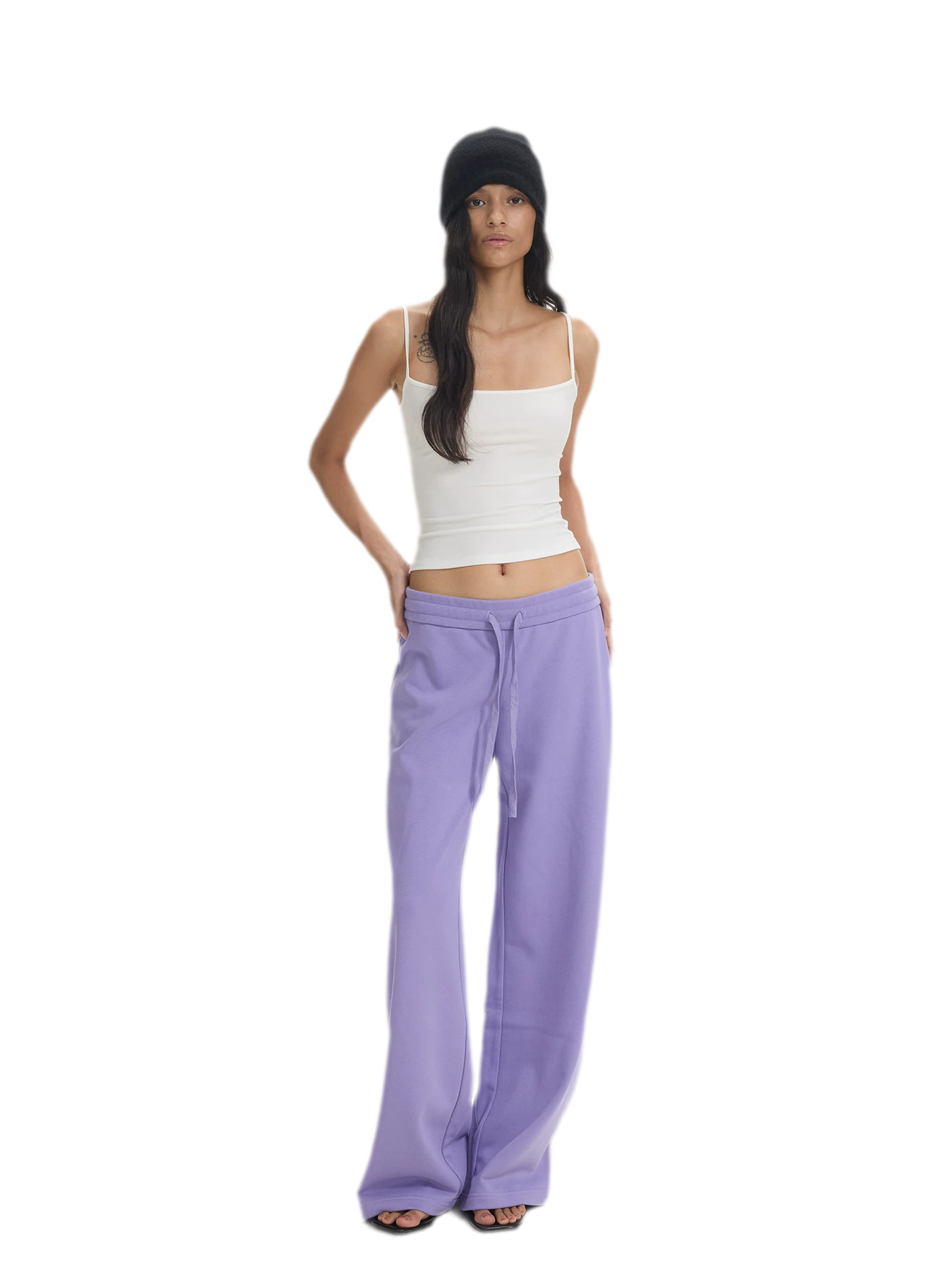 Washed Ribbed Low-Rise Sweatpants