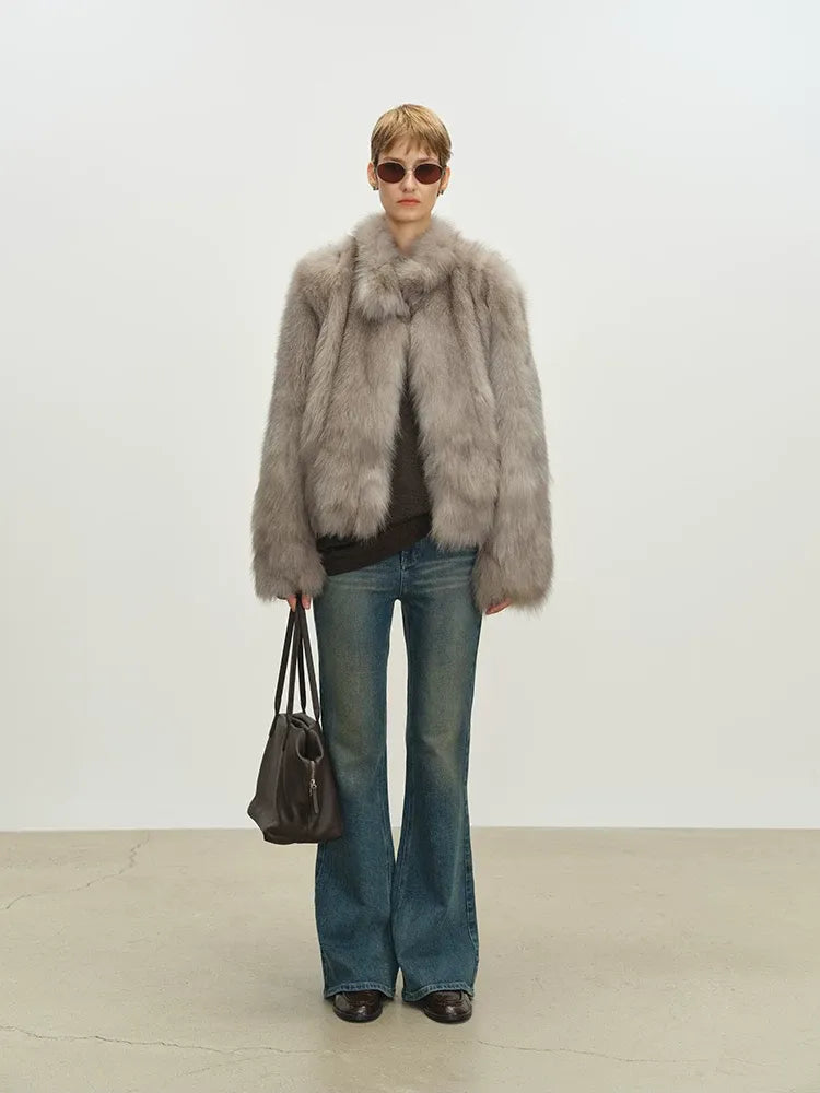 Hand-Dyed Fox Fur Jacket