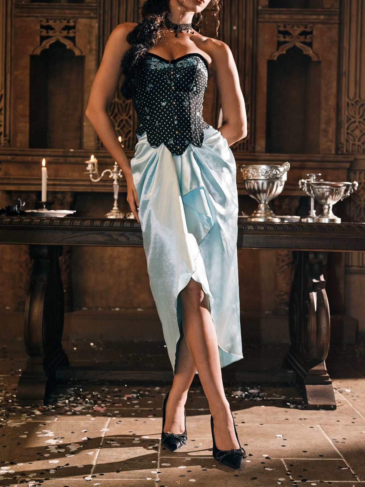 Jacquard Corset A-Line Dress