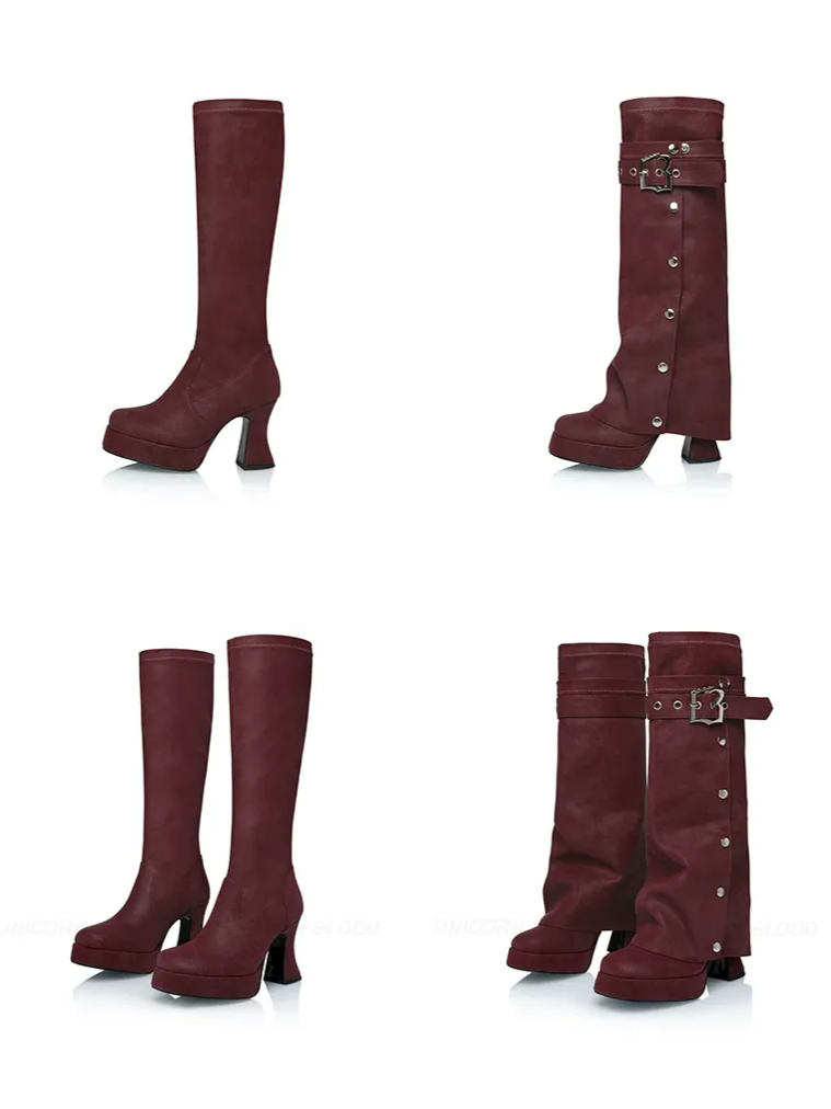 Lychee Textured Chunky Boots