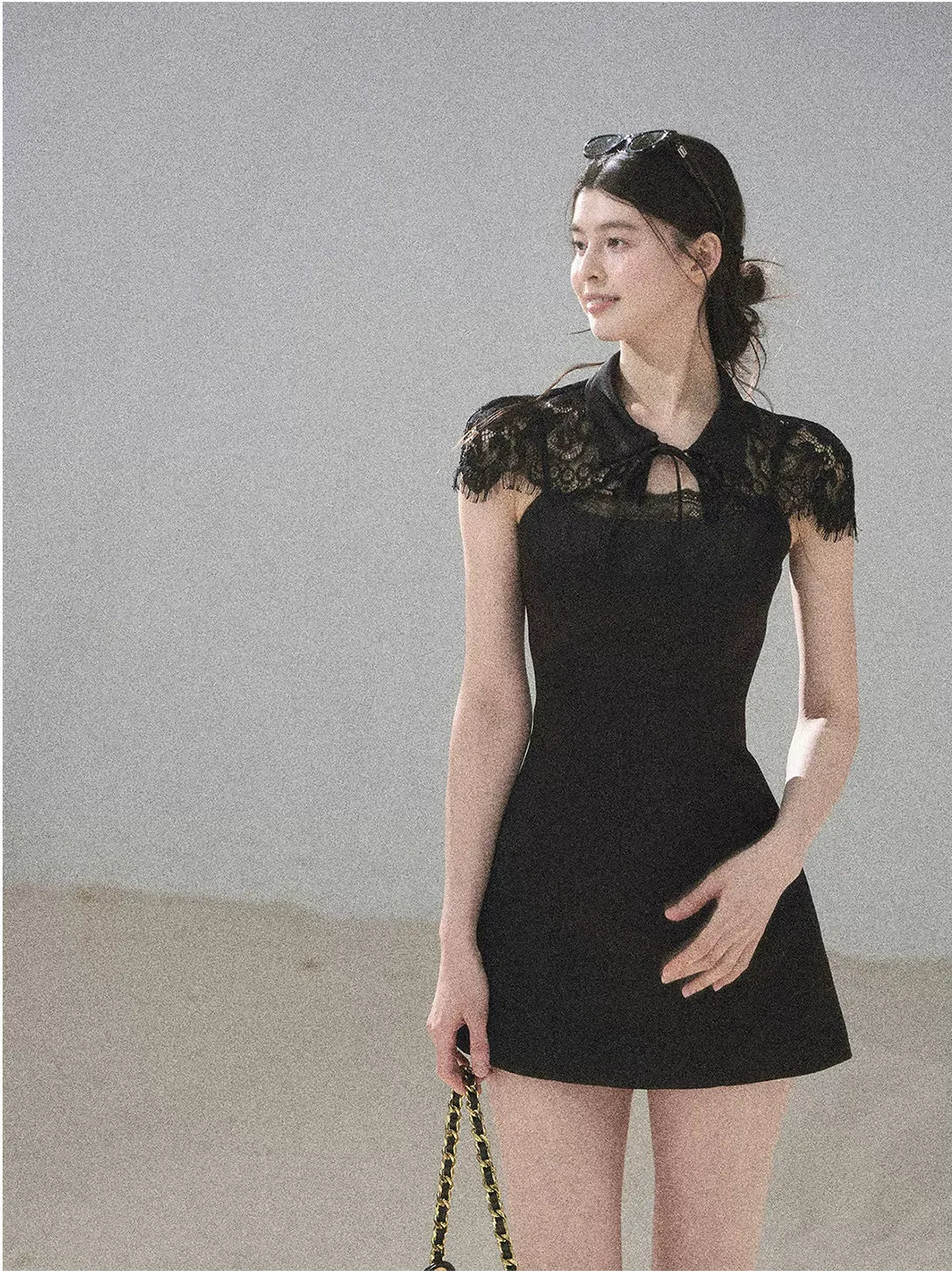 "Moonlight Rose Poem" Lace Puff Dress