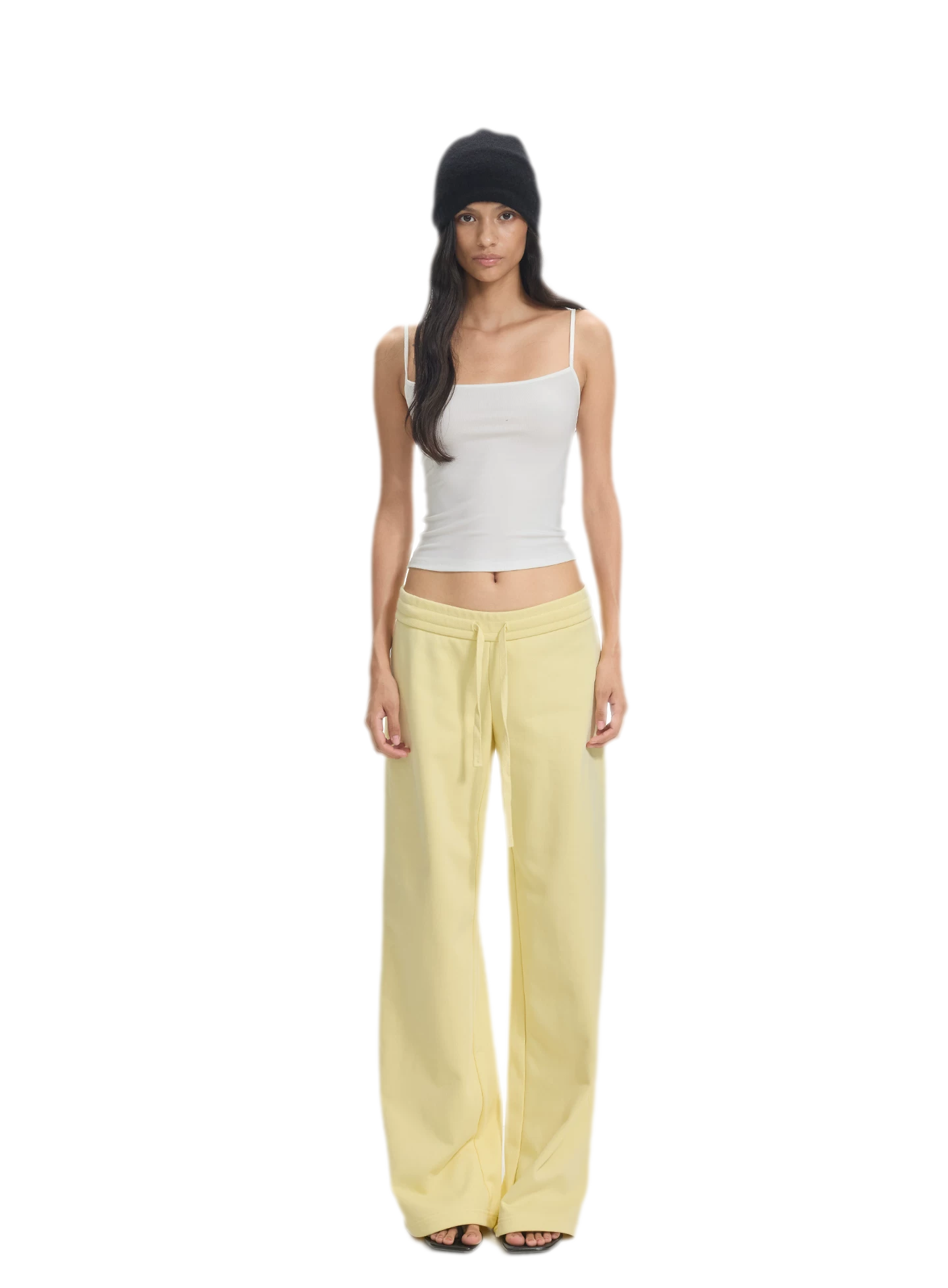 Washed Ribbed Low-Rise Sweatpants