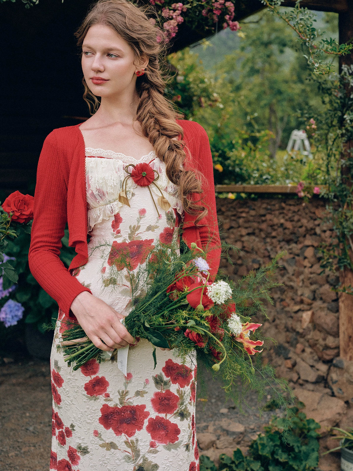 Jacquard Floral Dress Set